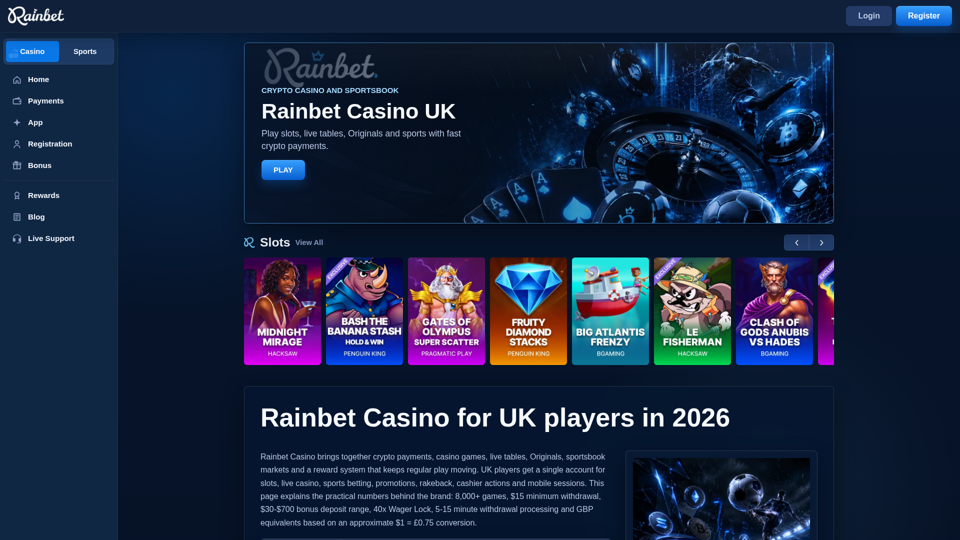 Screenshot of rainbet-casino-england.com