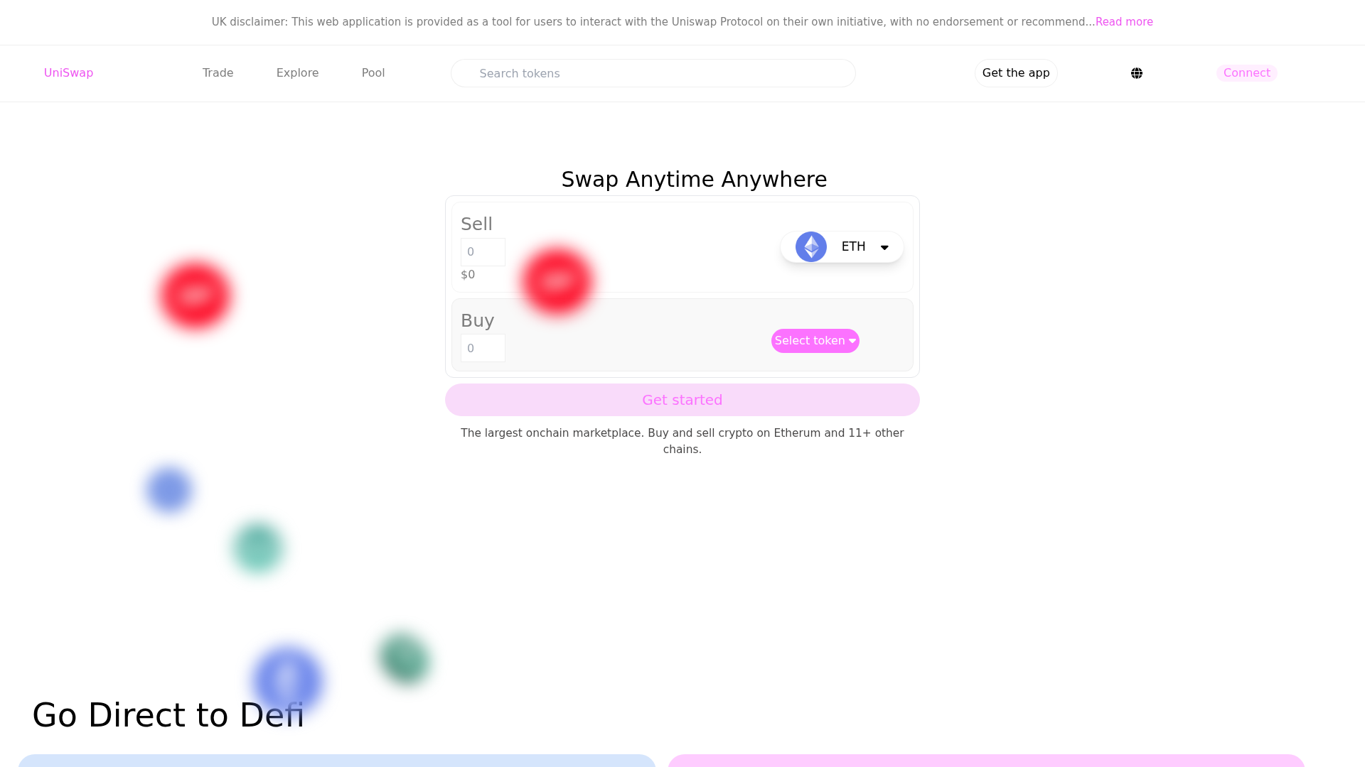 Screenshot of devmontannasuniswap-clone.vercel.app