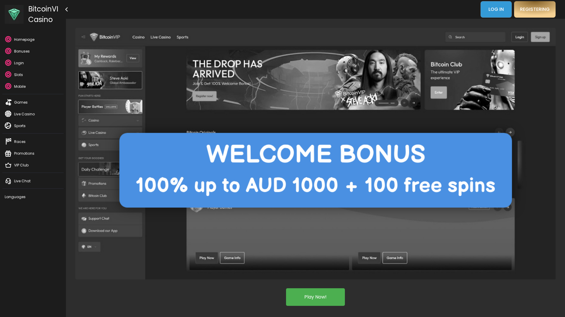 Screenshot of bitcoinvip-casino-com.pages.dev