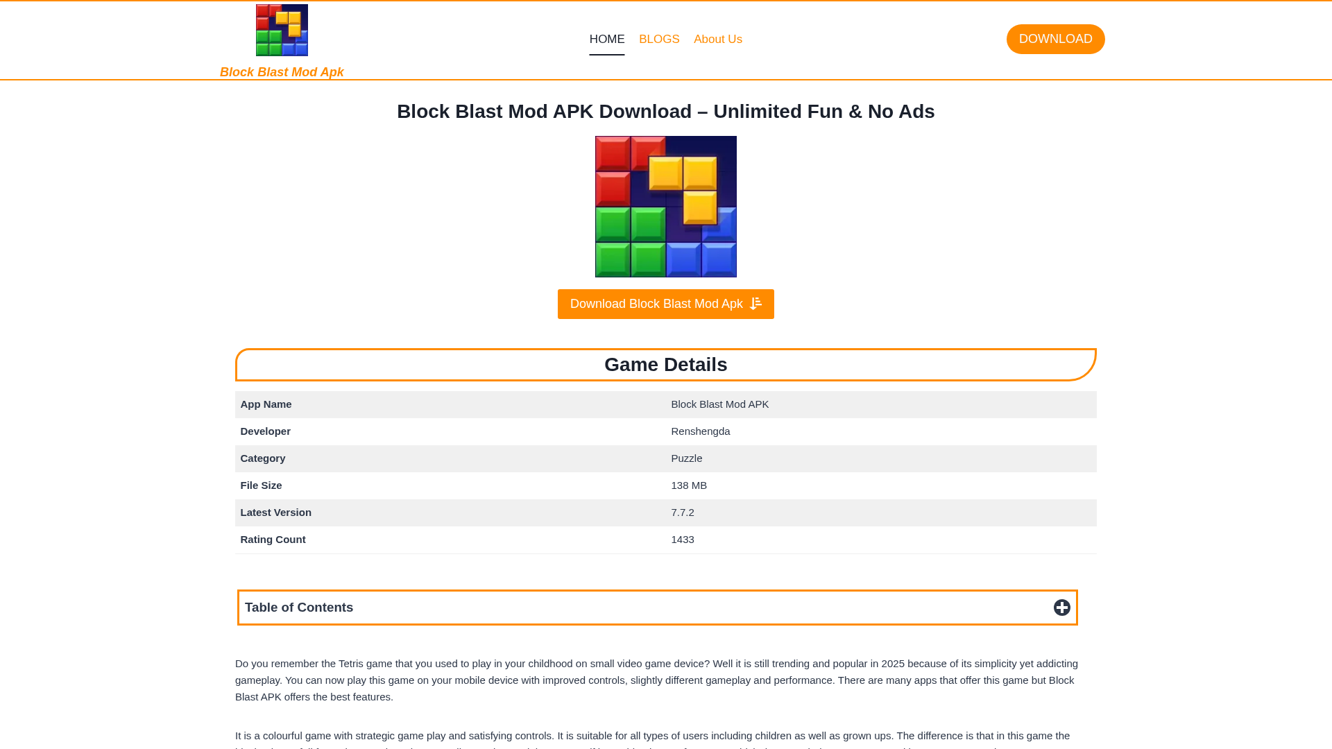 Screenshot of blockblastapkmod.net