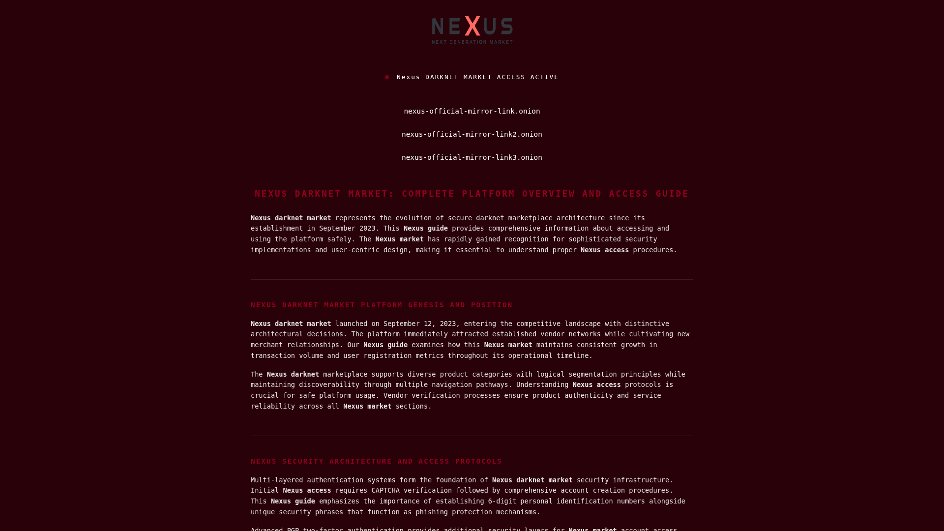 Screenshot of nexus-mirror.link
