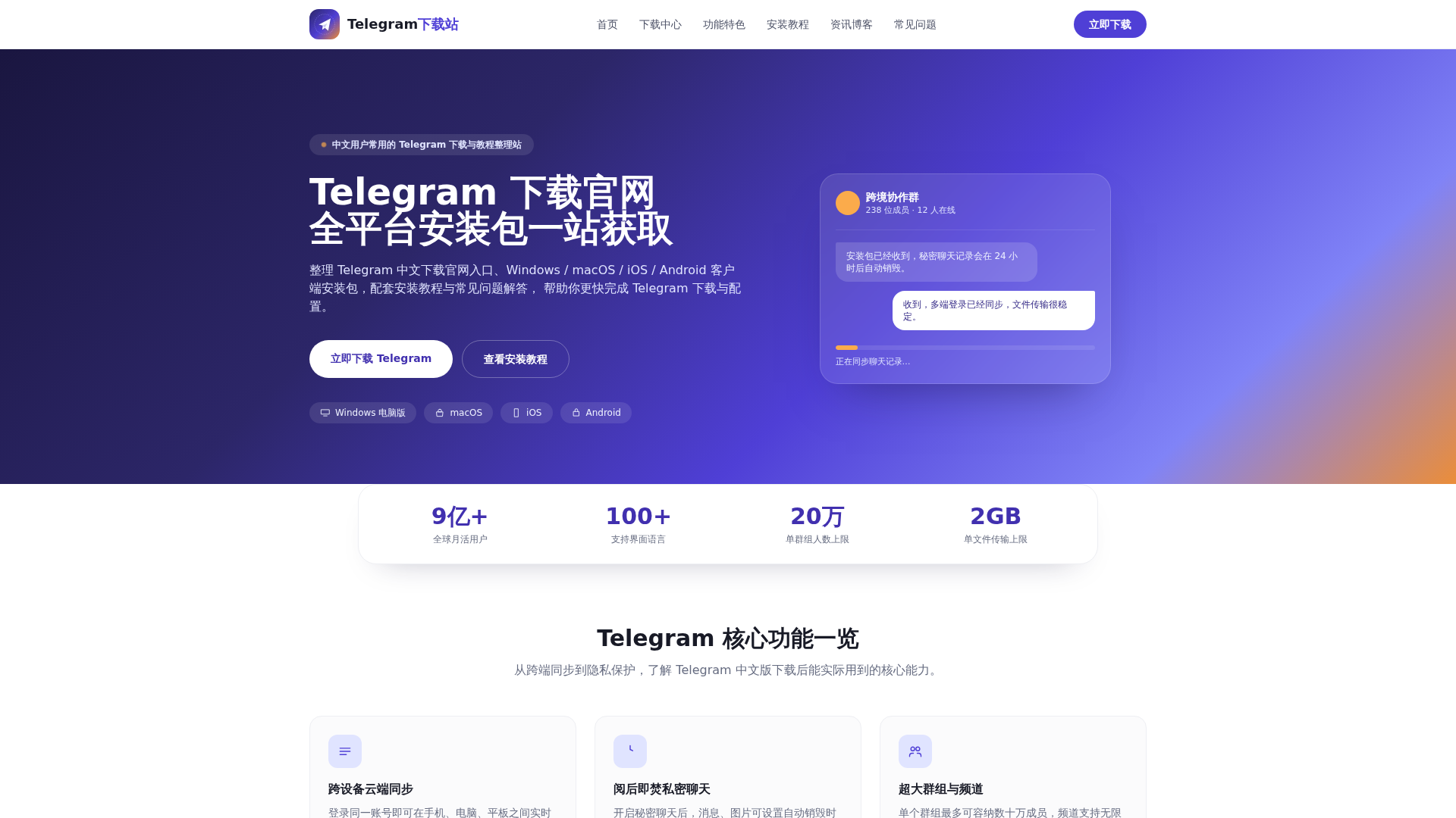 Screenshot of telegramw-app.com