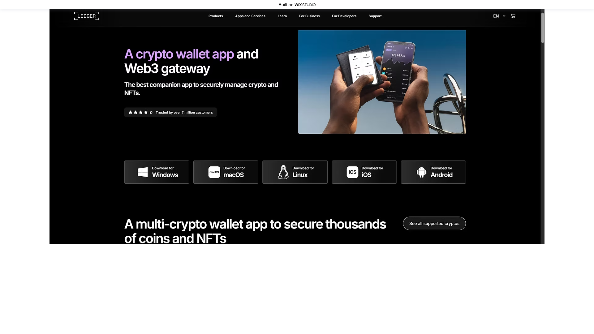 Screenshot of home-ledgarcom.wixstudio.com
