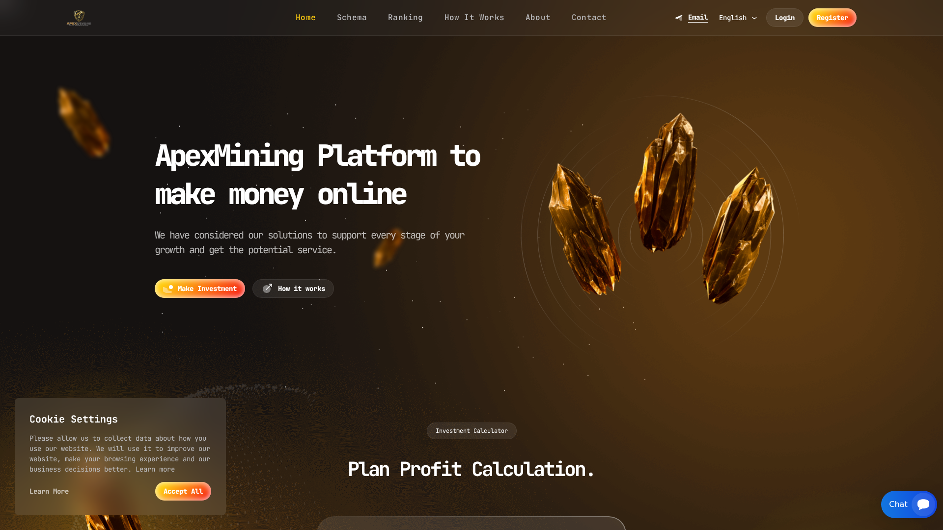 Screenshot of apexmining.net