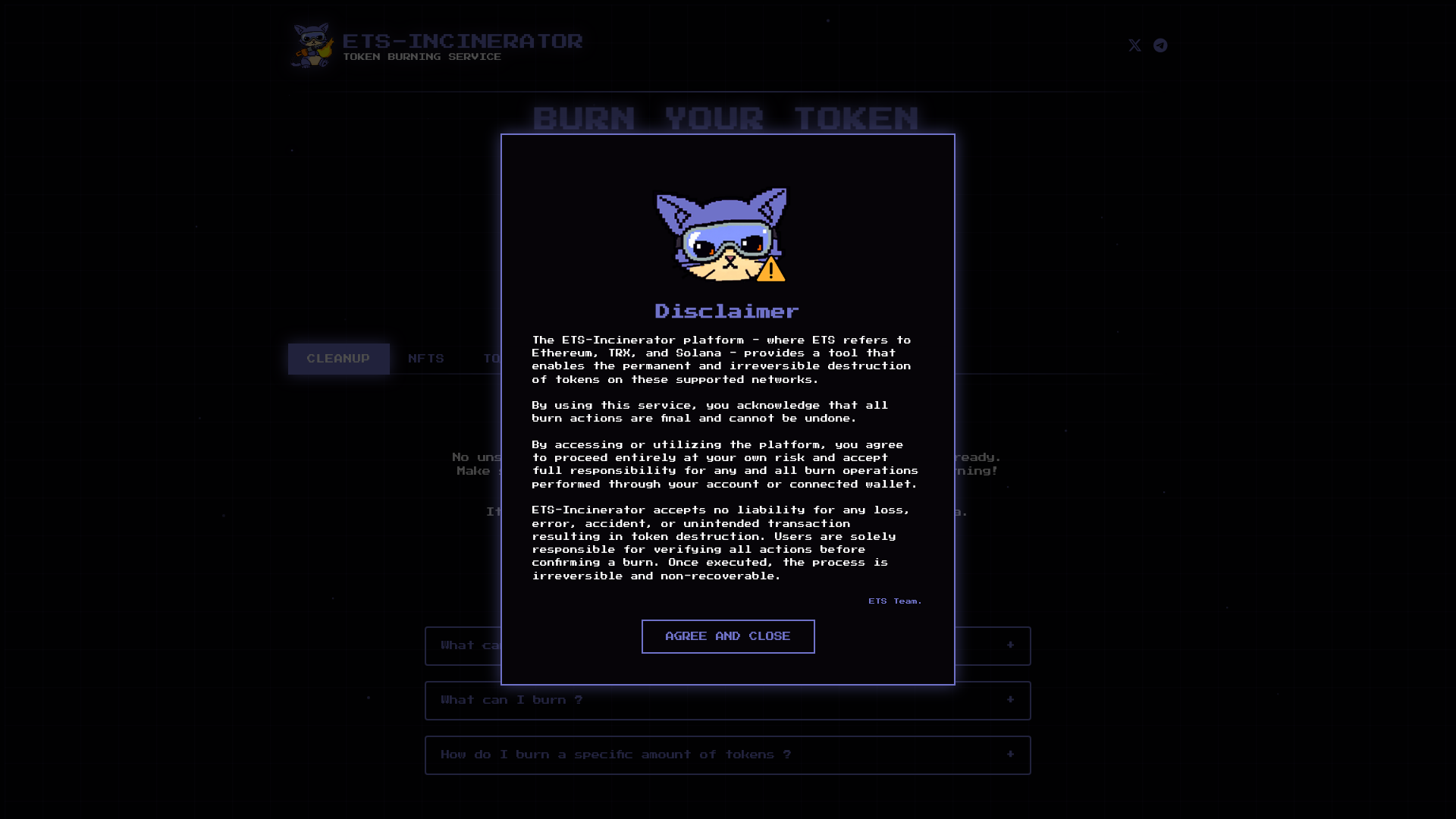 Screenshot of ets-incinerator.live