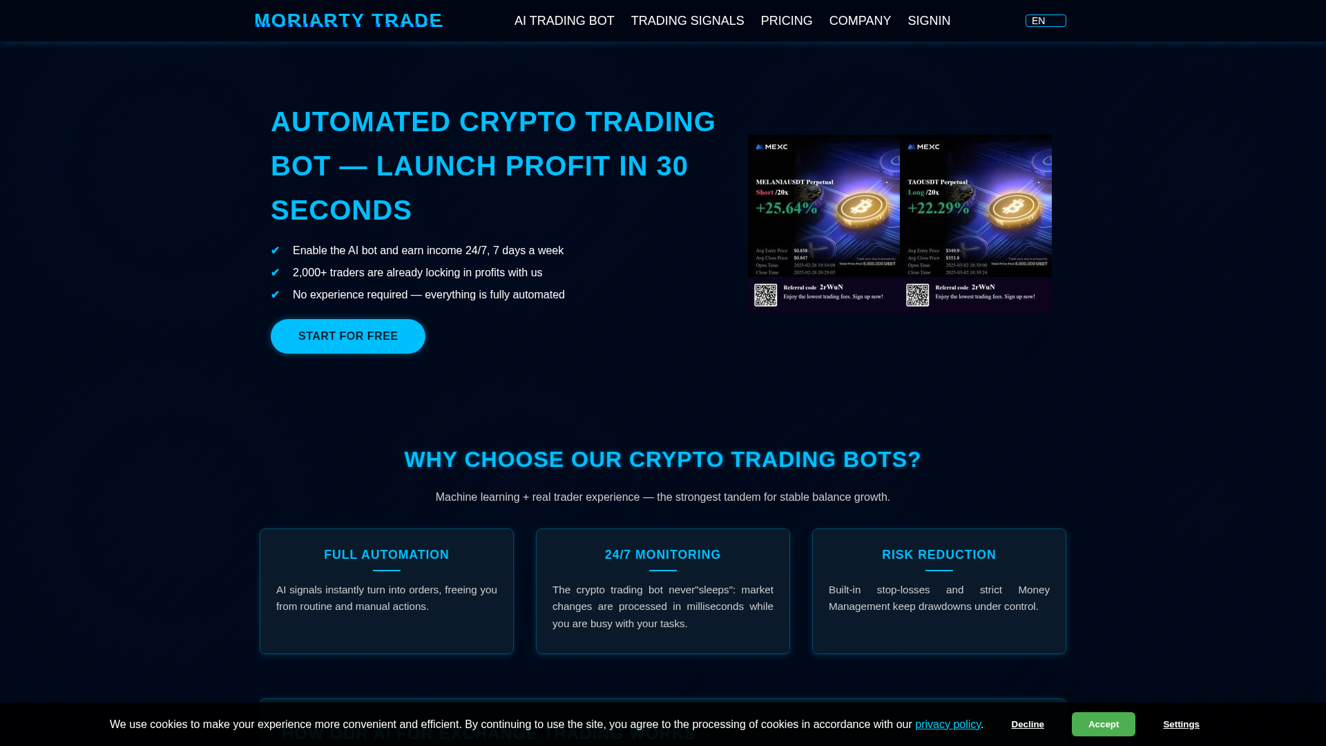 Screenshot of moriartytrade.com