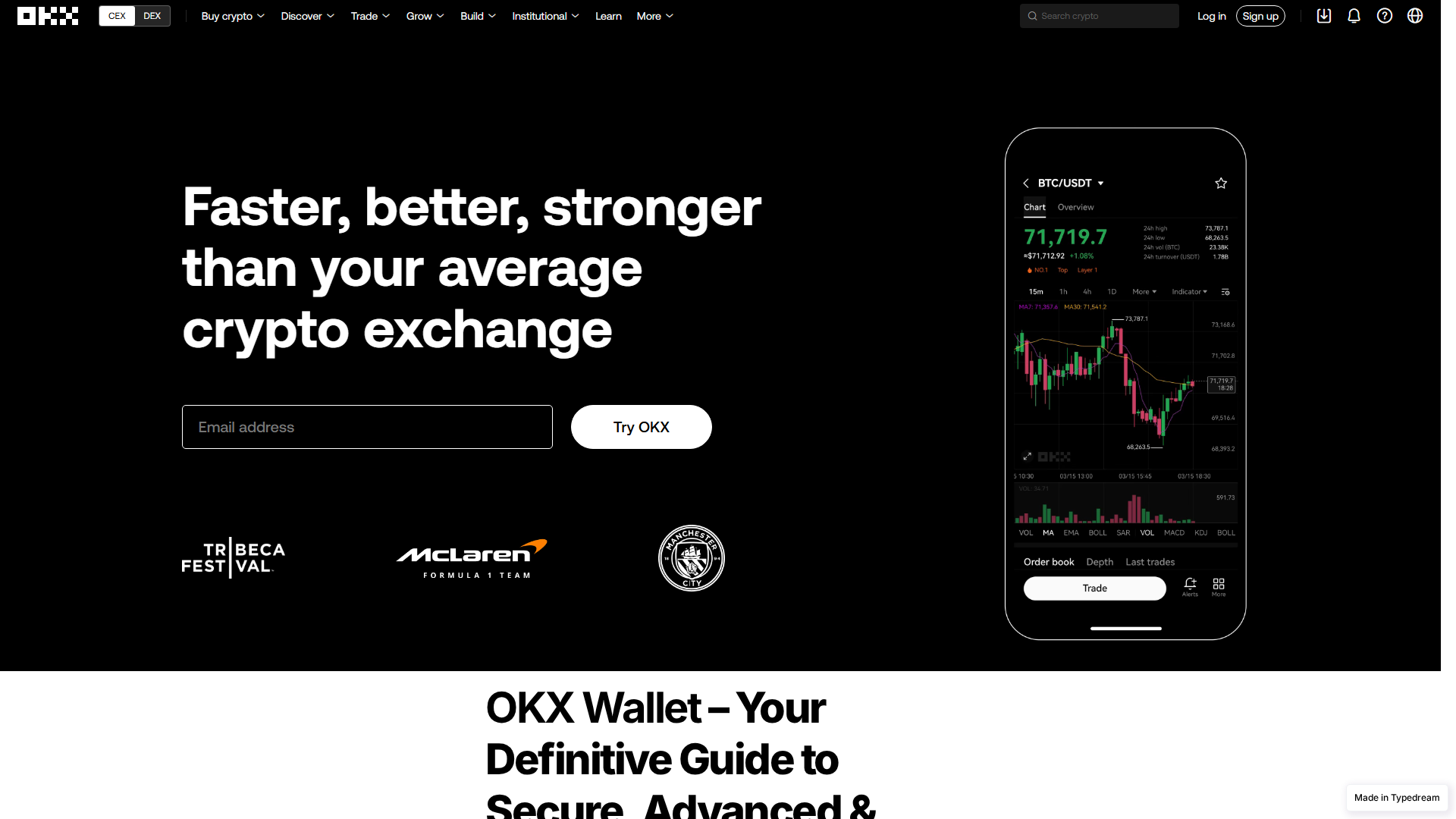 Screenshot of conect-auth-okex-wallet.typedream.app