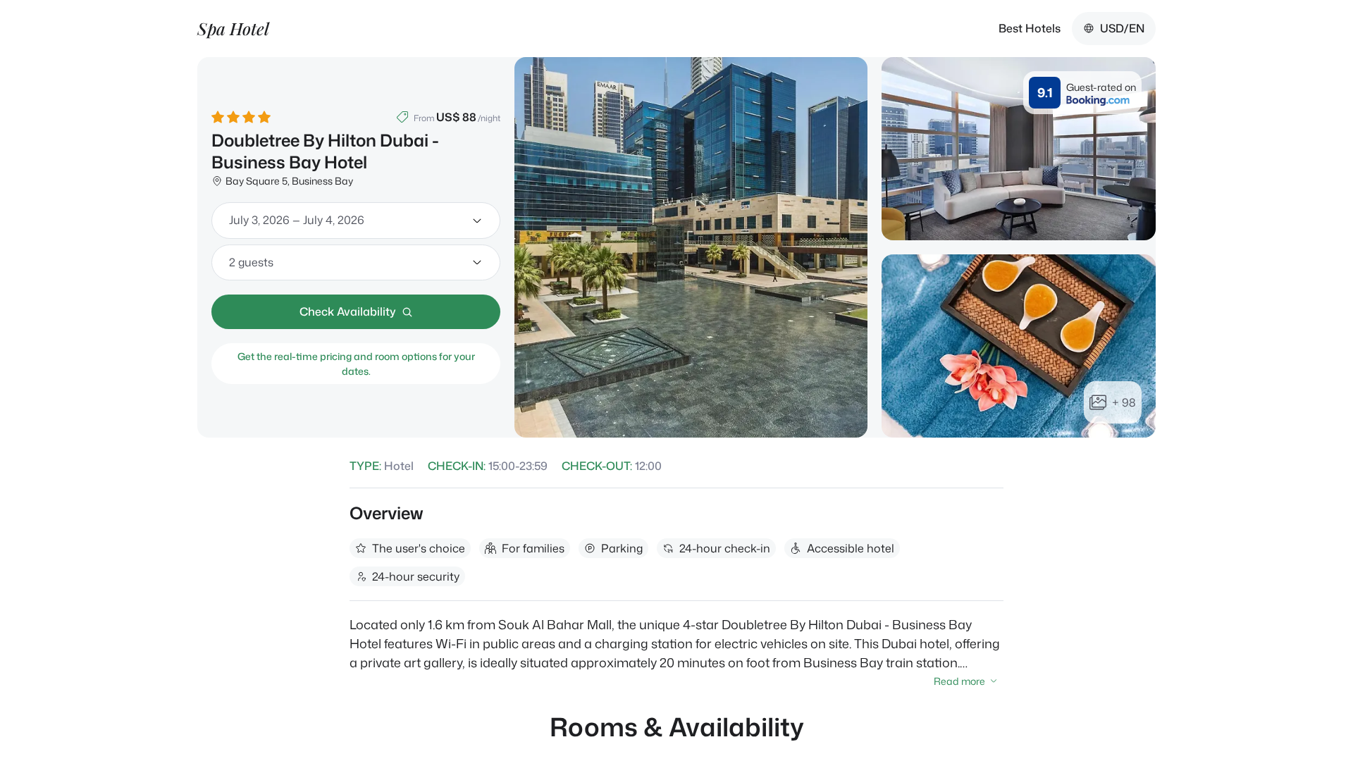 Screenshot of doublreebyhiltondubaibusessbay.spahotel.guru