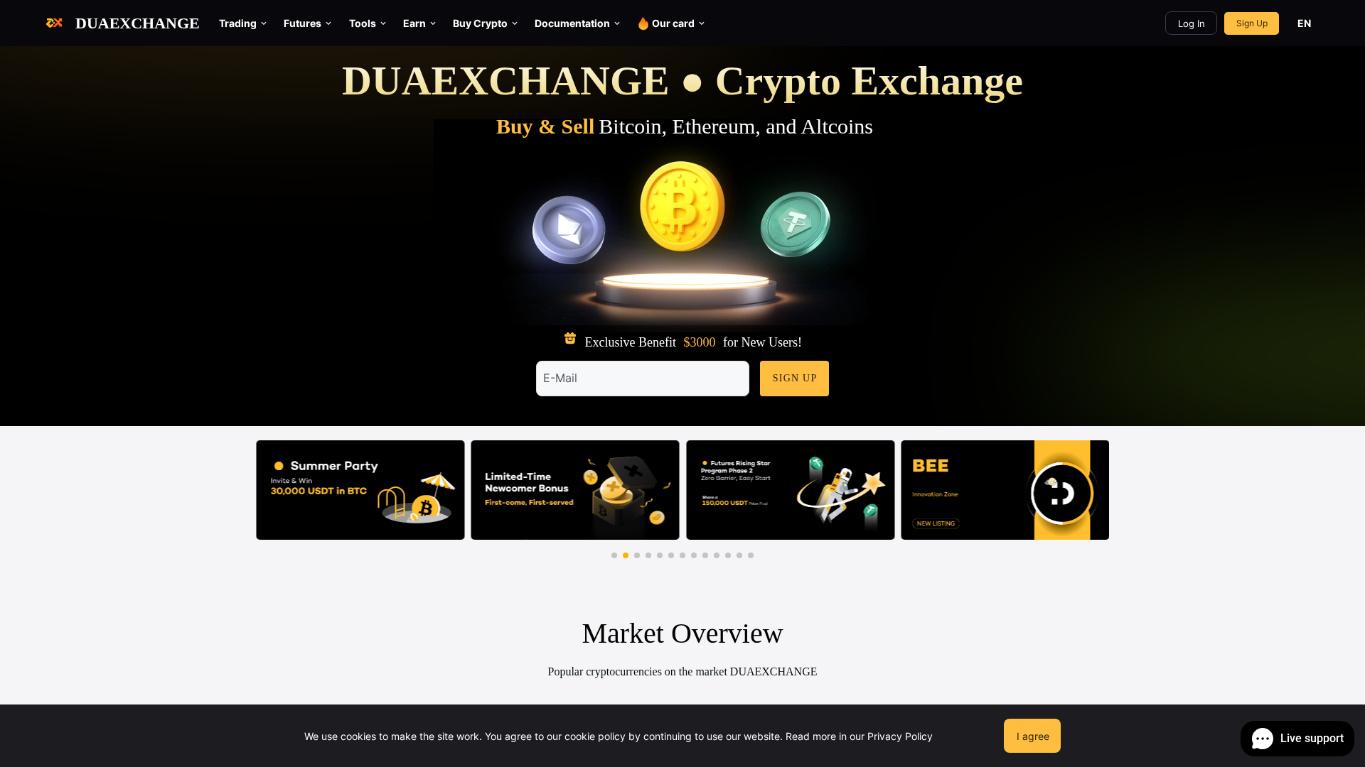 Screenshot of duaexchange.com