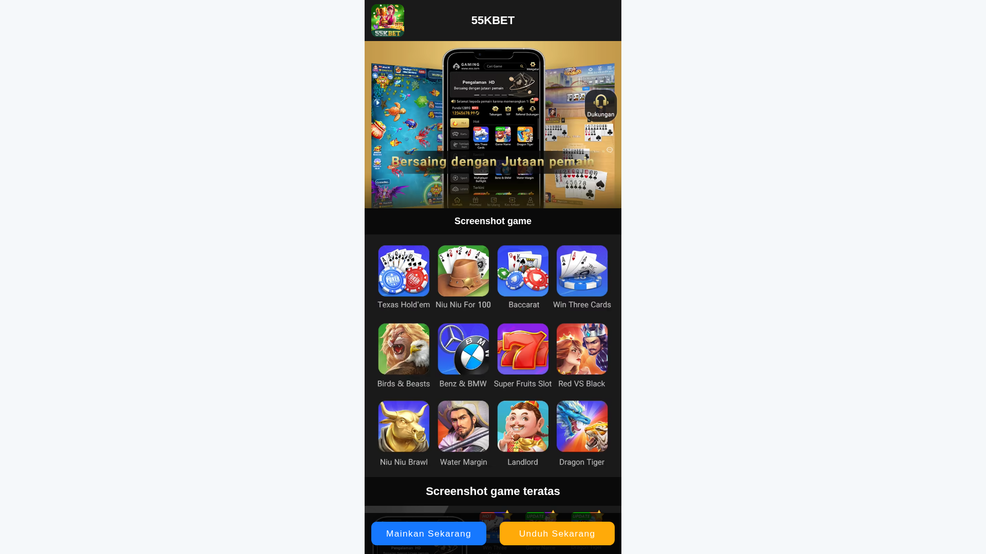 Screenshot of 55kbetapp.com