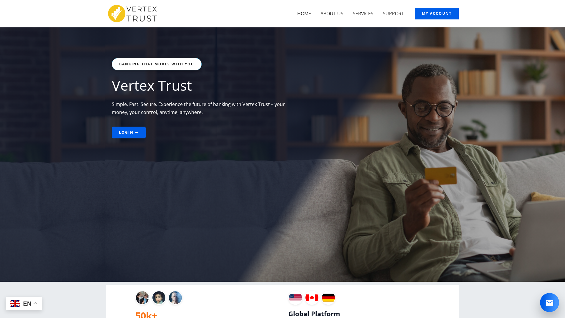 Screenshot of account.vertextrust.org
