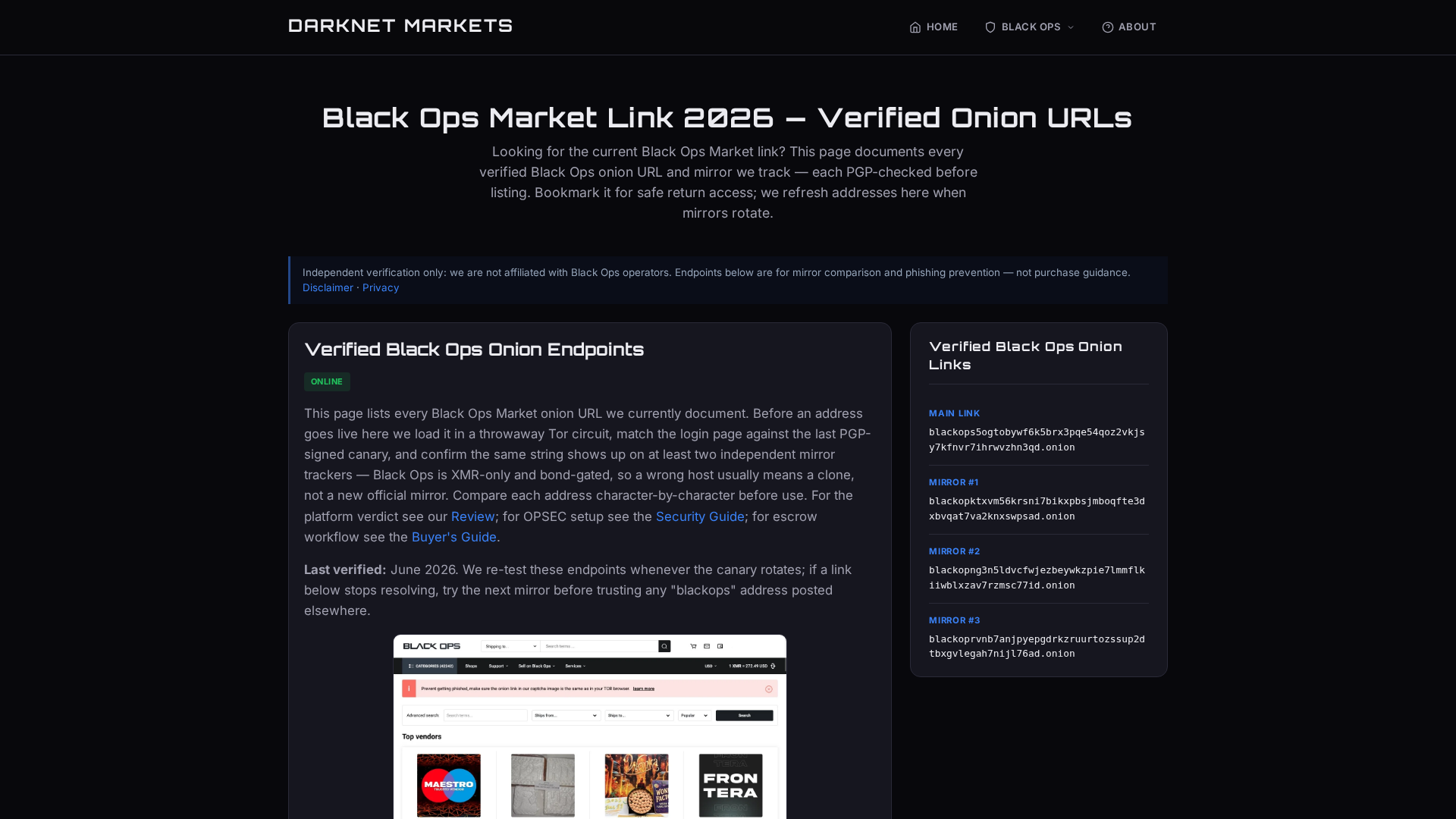 Screenshot of blackops.bestdarknetmarket.net