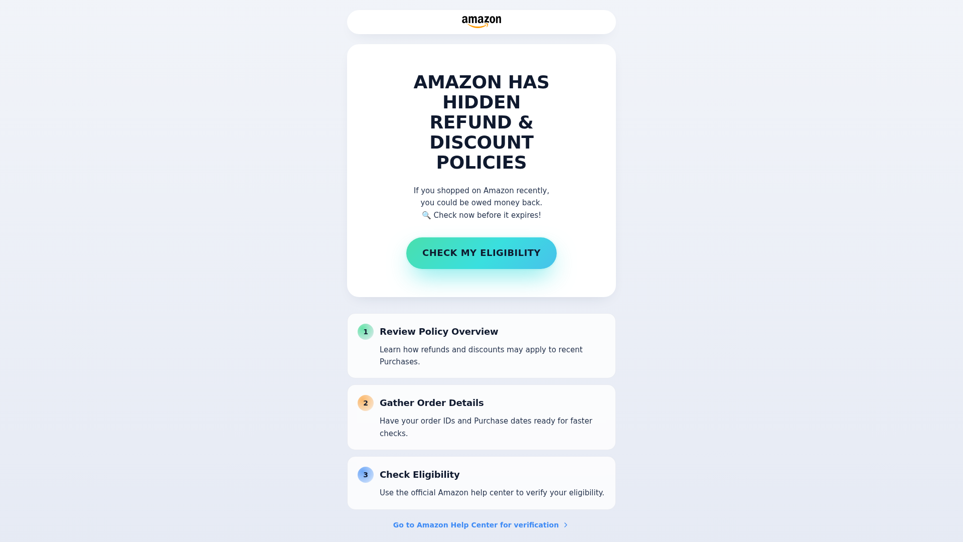 Screenshot of rebate.amz-refund.xyz