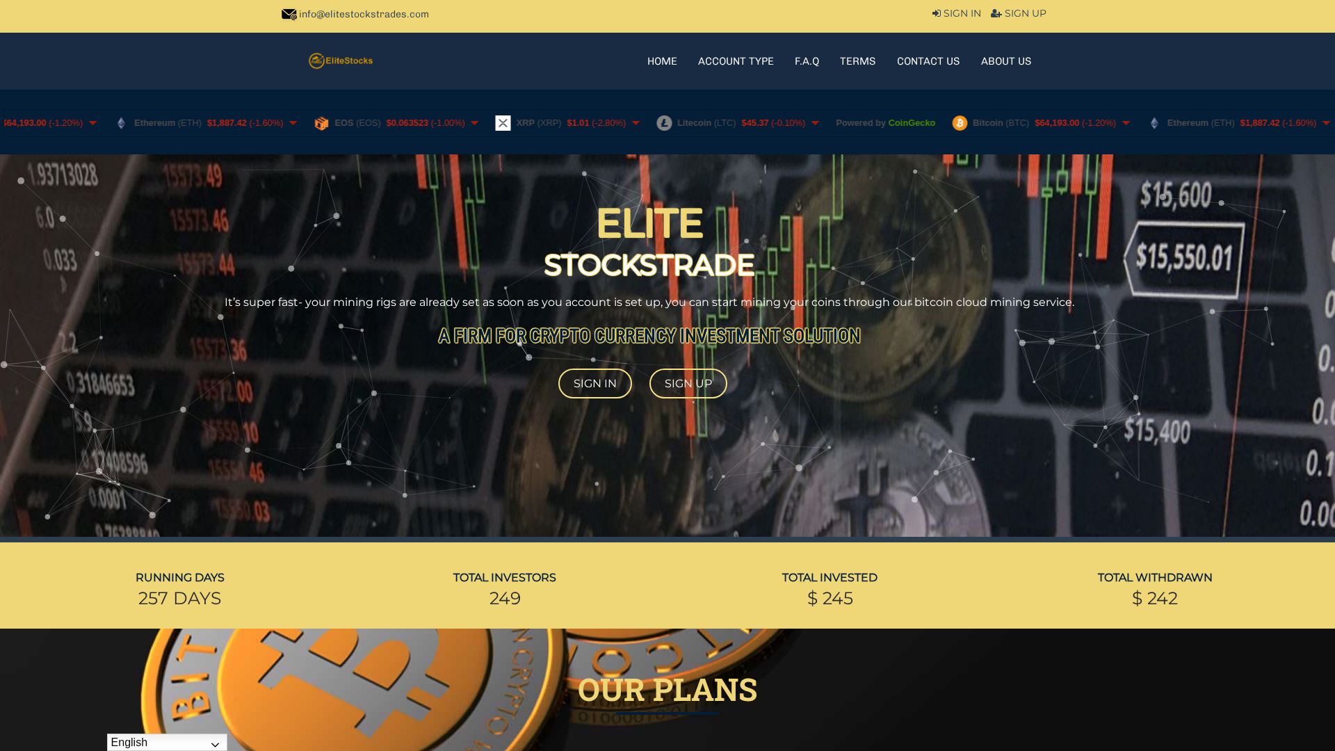 Screenshot of elitestocktrader.net