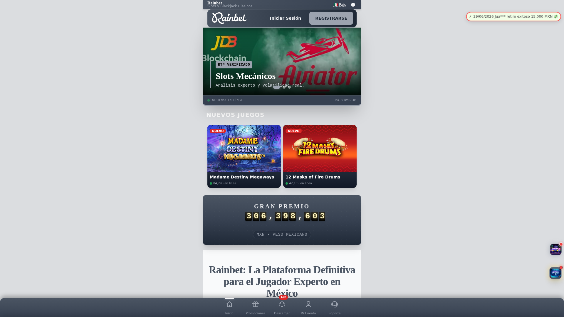 Screenshot of casinorainbet.org