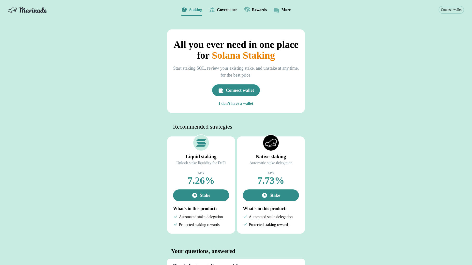 Screenshot of marinades.pages.dev