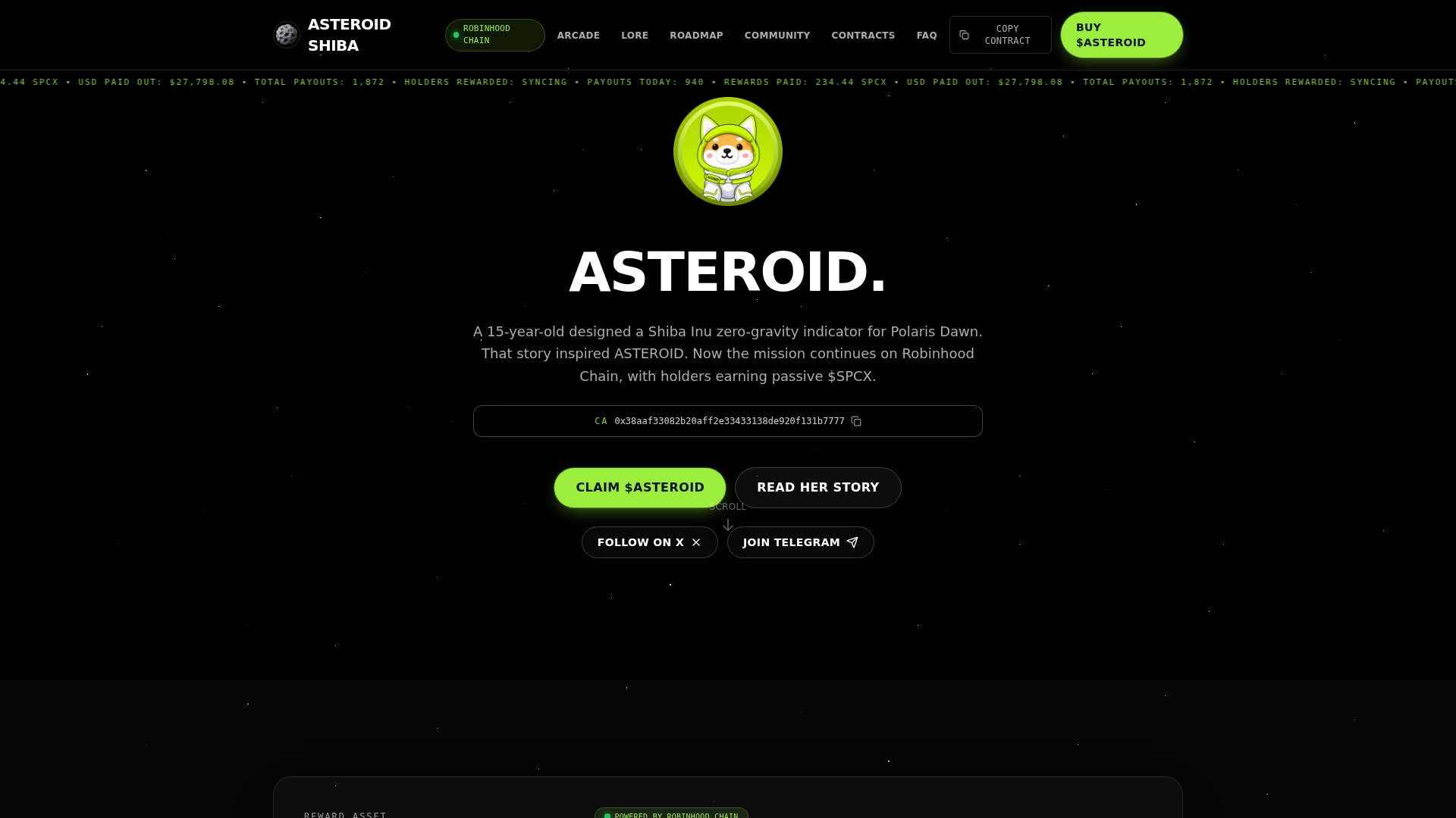 Screenshot of asteroidrh.info