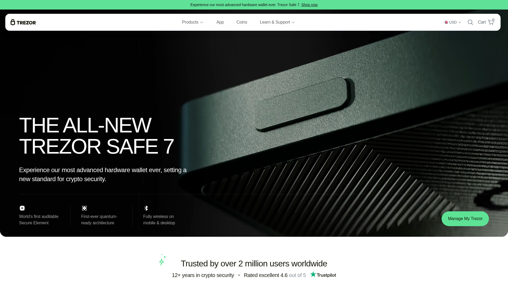 Screenshot of trezorupdate.io