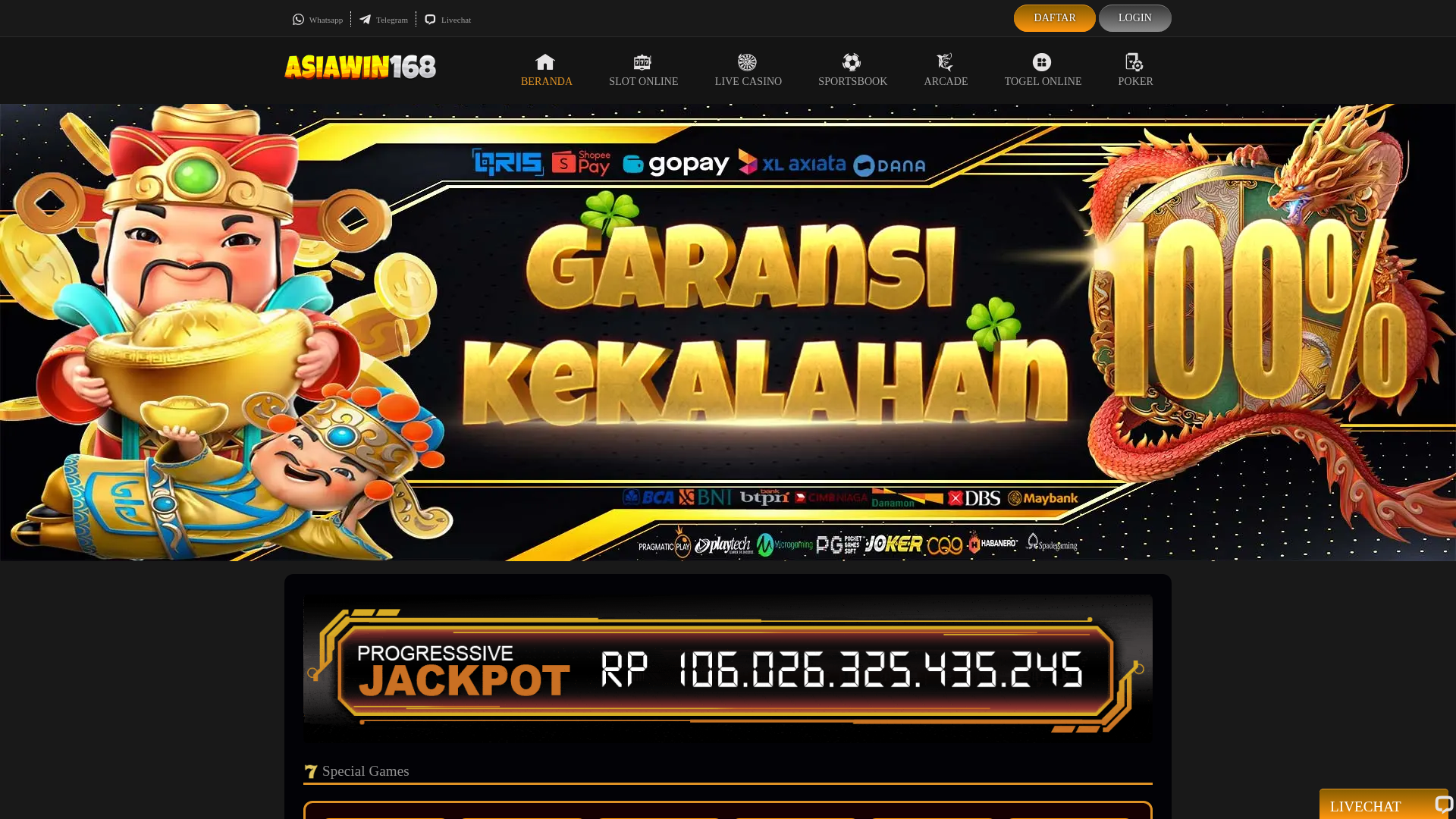 Screenshot of asiawin168slot.com