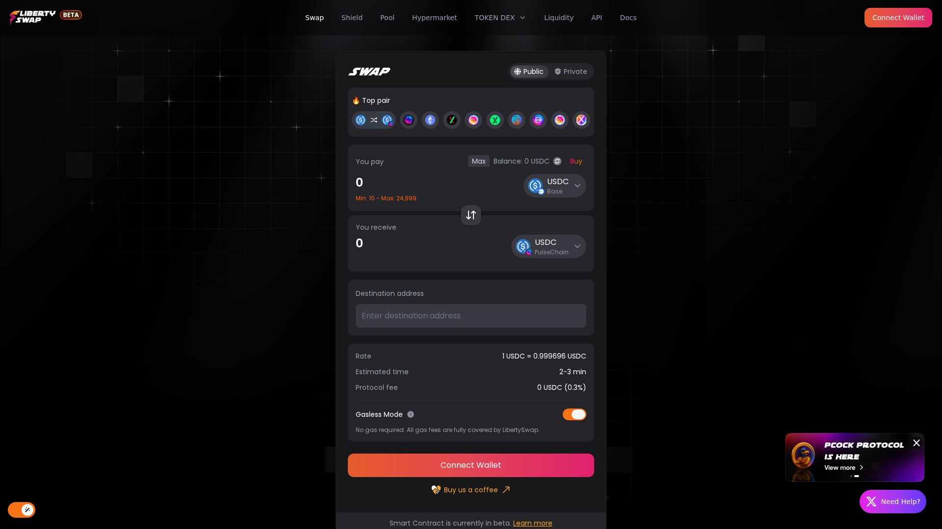 Screenshot of libretyswap.finance