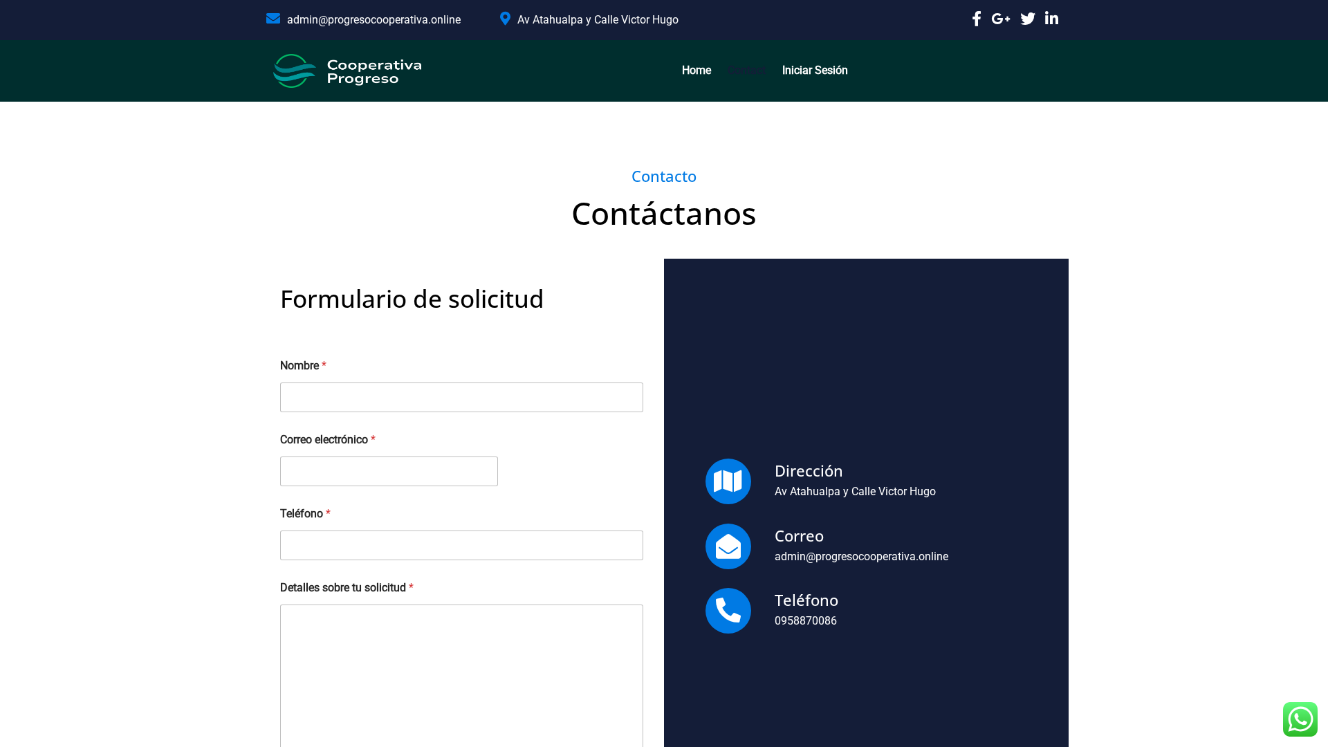 Screenshot of progresocooperativa.online
