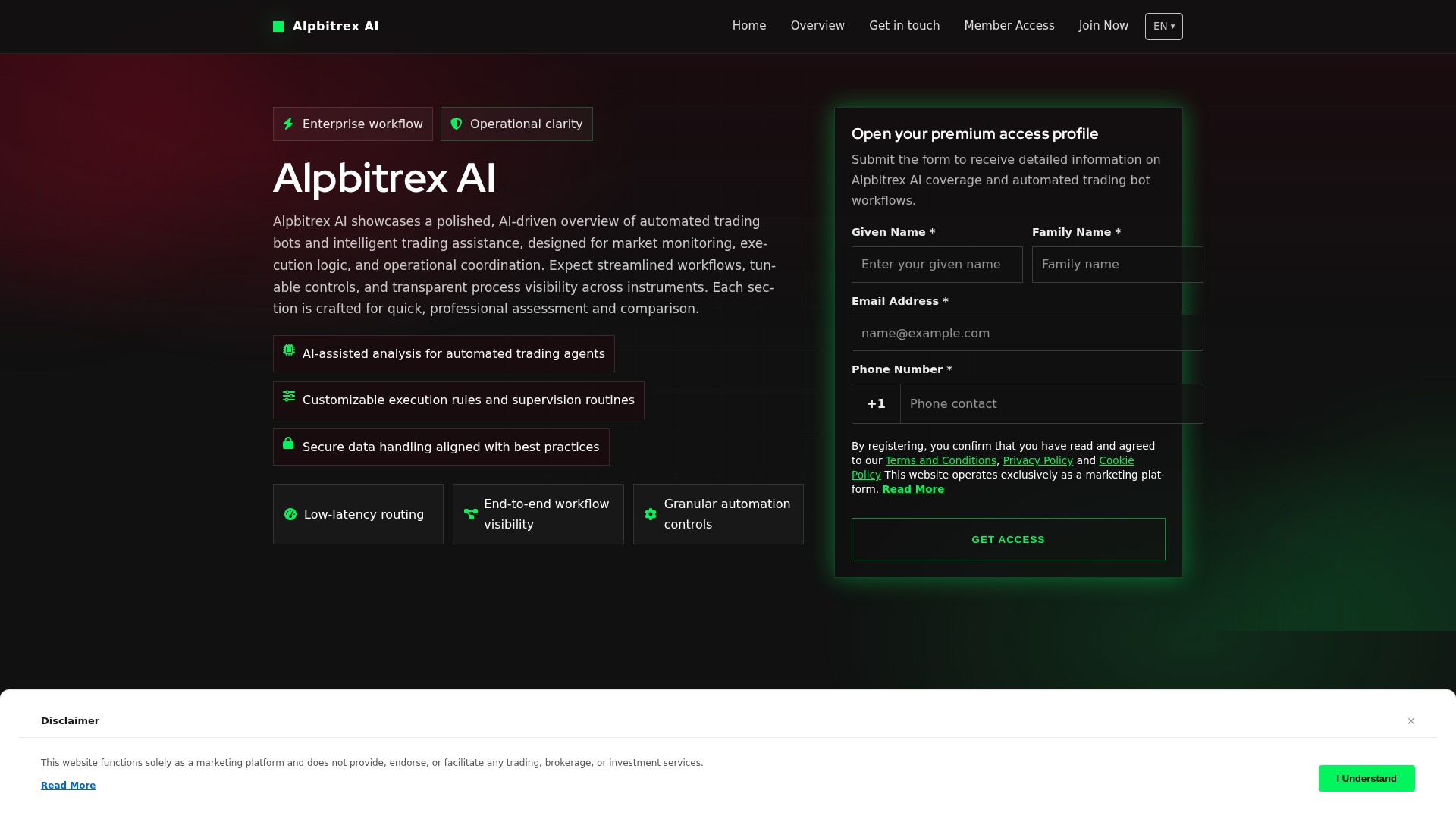 Screenshot of alpbitrexai.digital