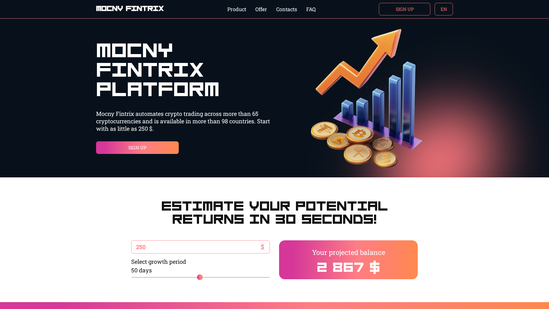 Screenshot of mocny-fintrix.com