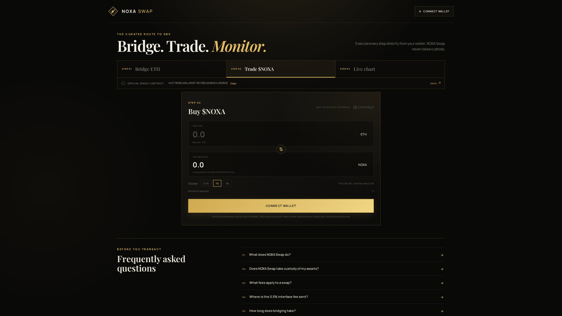 Screenshot of noxaswap.com