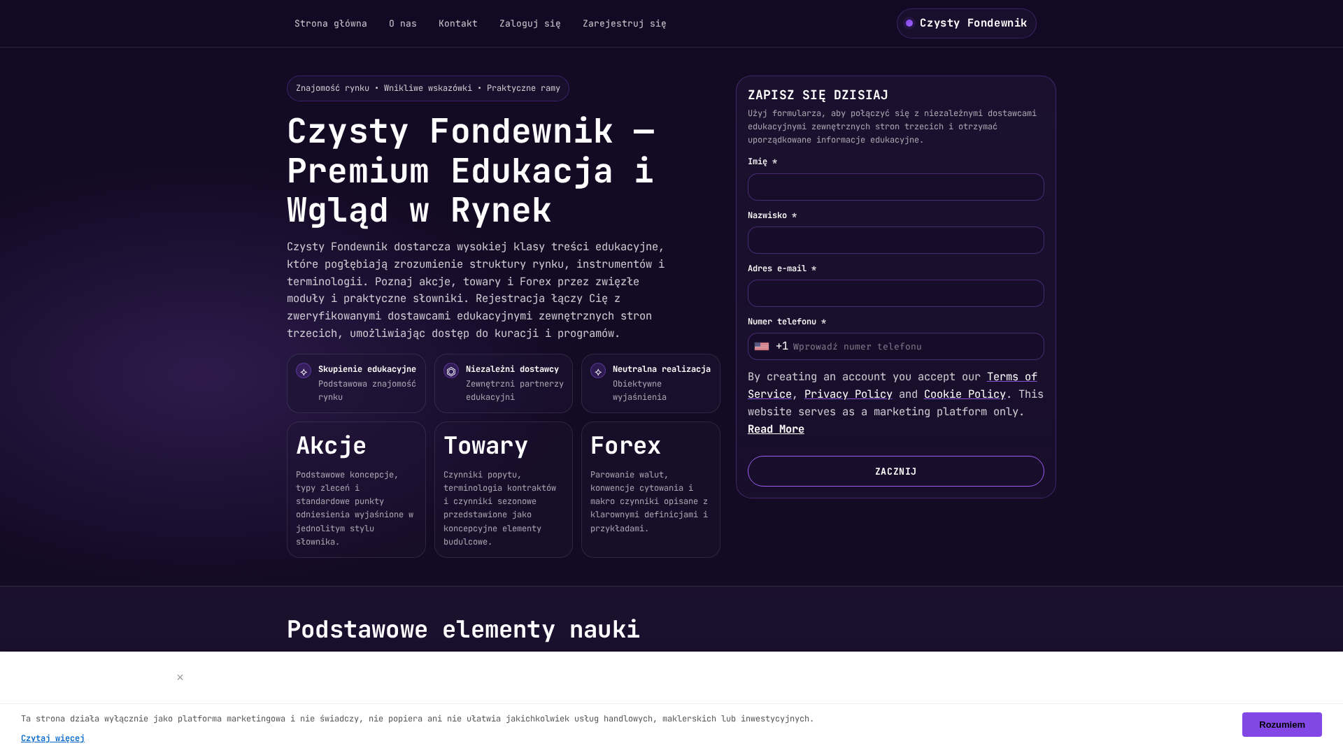 Screenshot of czystyfondewnik.digital