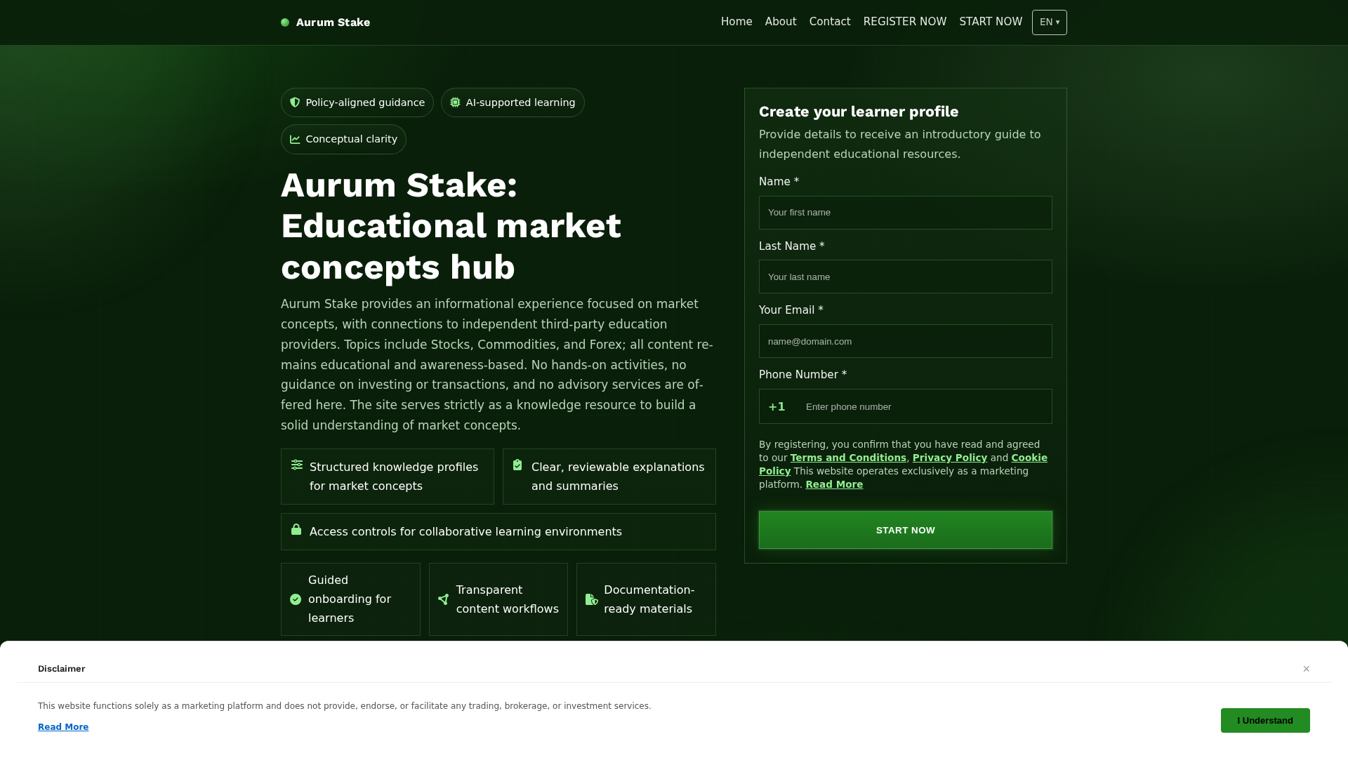 Screenshot of aurumstake-software.com