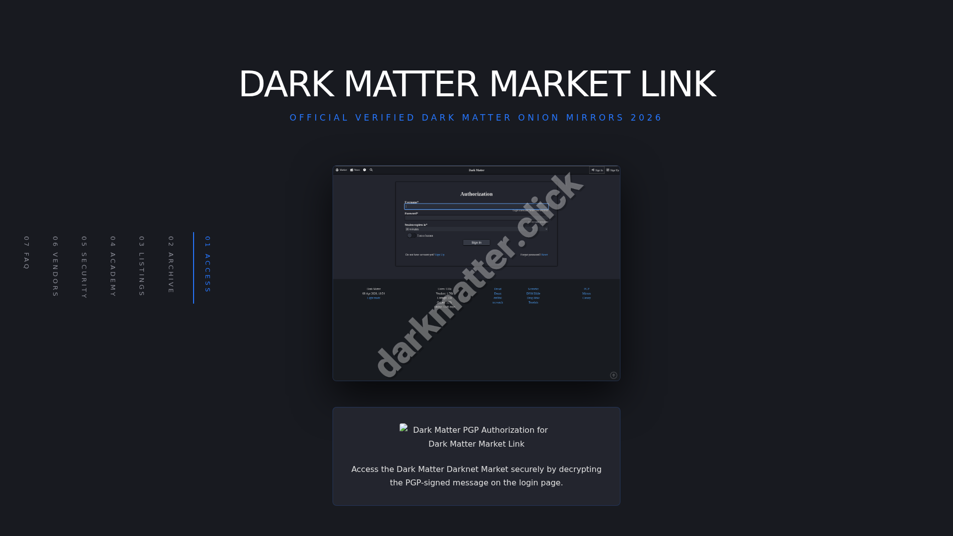 Screenshot of darkmatter.click