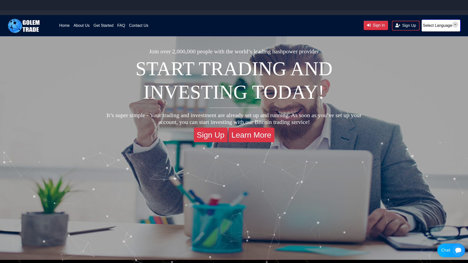 Screenshot of golemtrade.com