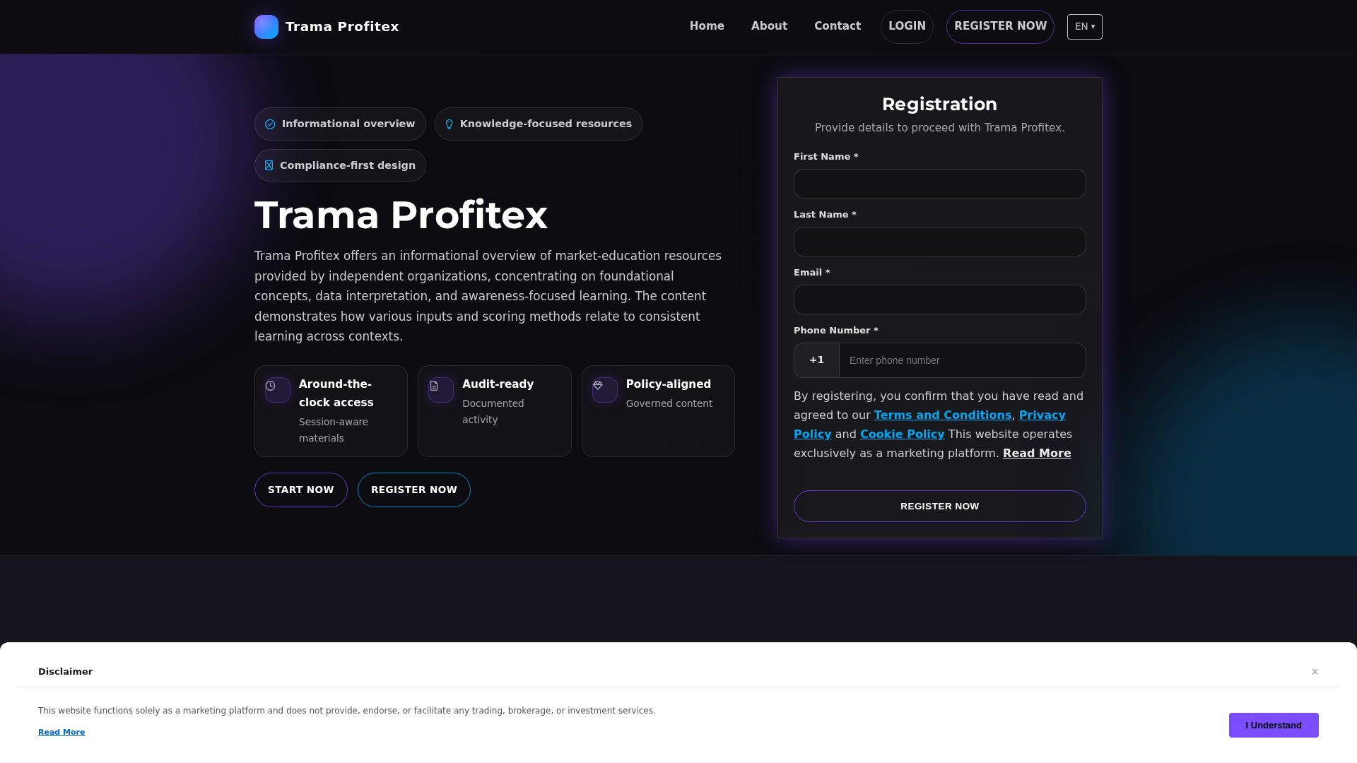 Screenshot of trama-profitex-software.com