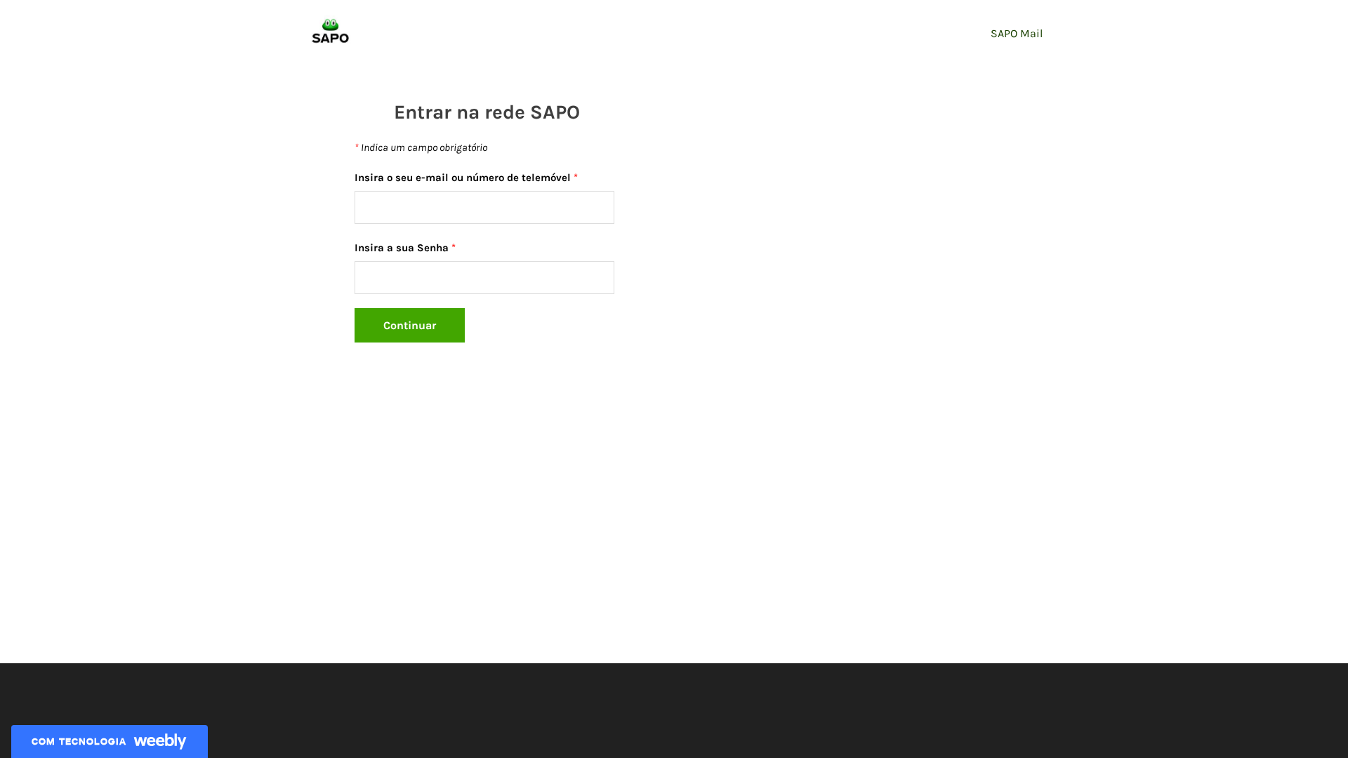 Screenshot of entrarnaredesapo.weebly.com