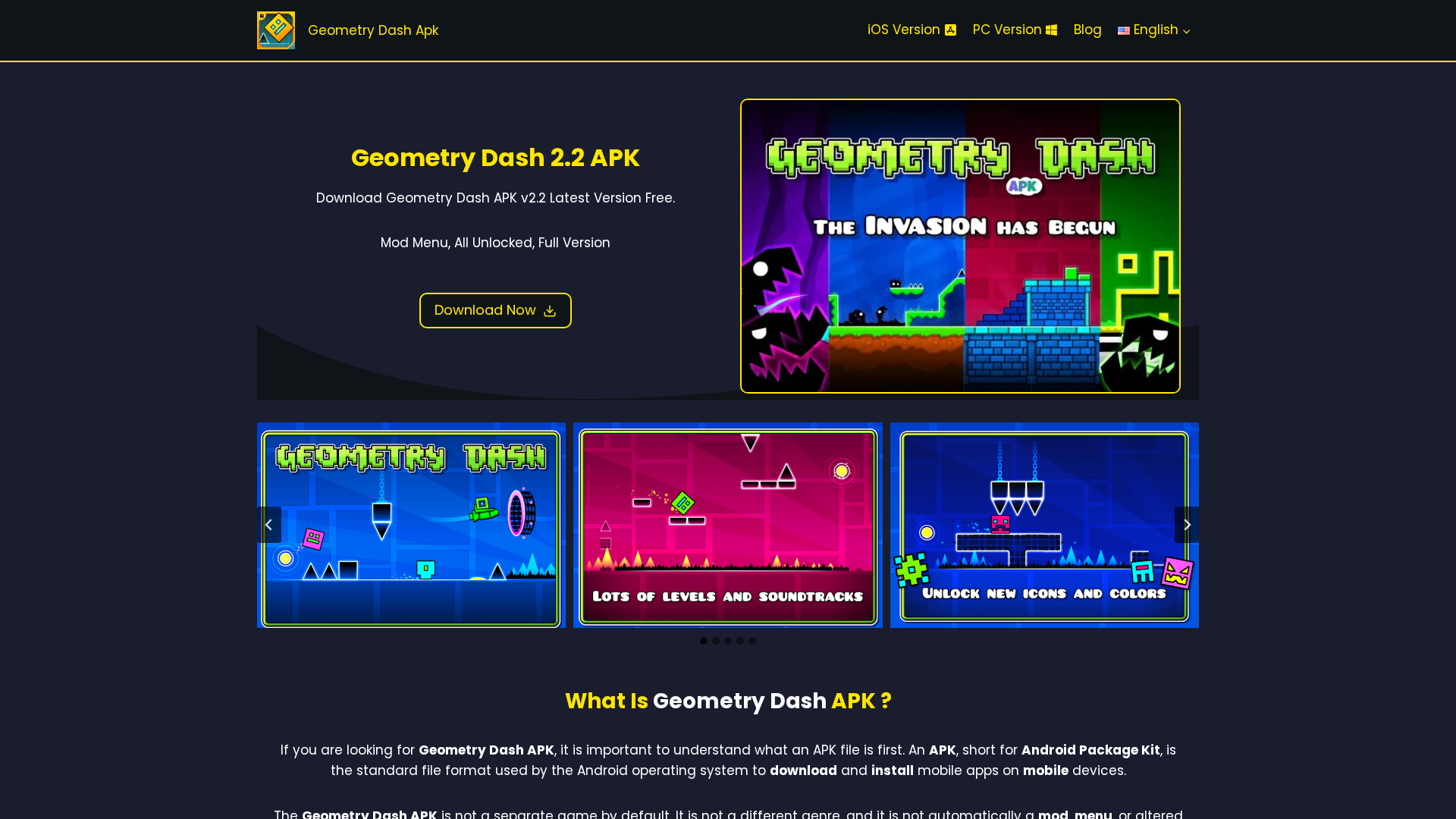 Screenshot of geomdashhub.com