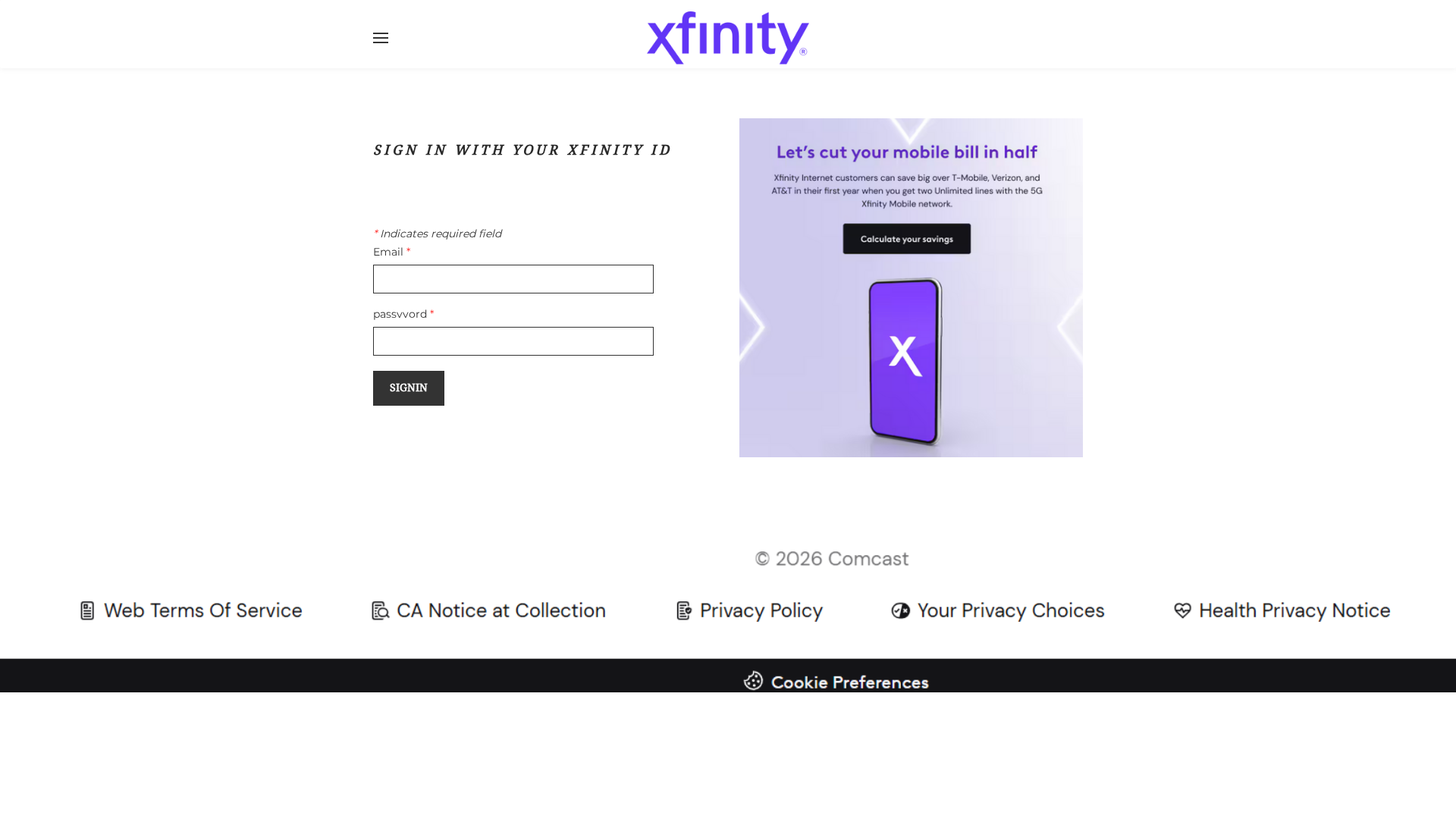 Screenshot of xfinityupdatee.weebly.com