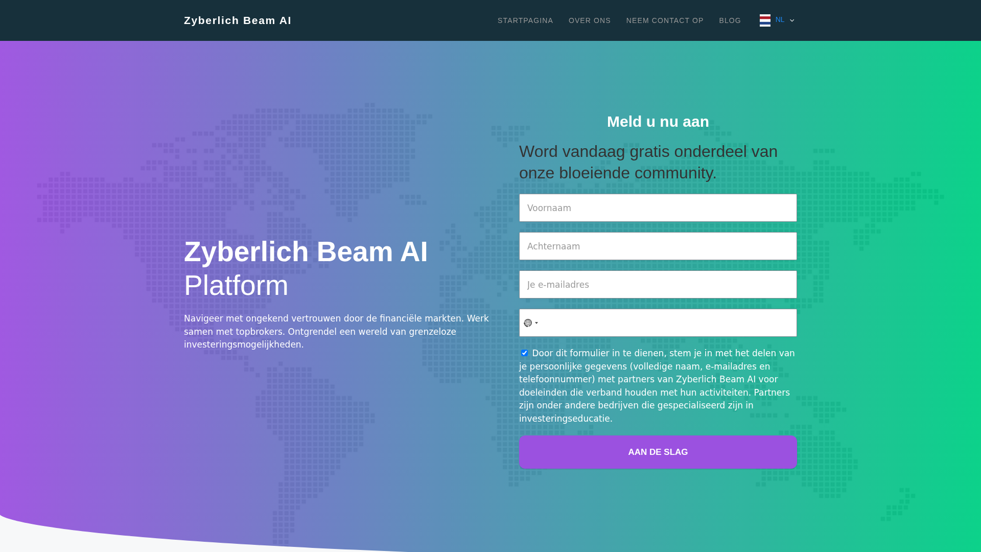 Screenshot of thezyberlichbeam-ai.com