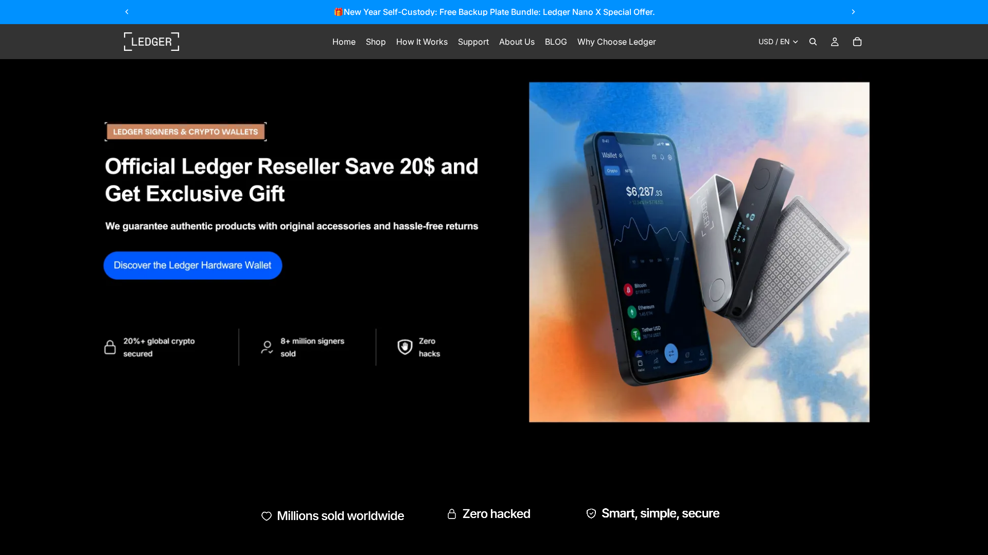 Screenshot of ledgerproshop.com