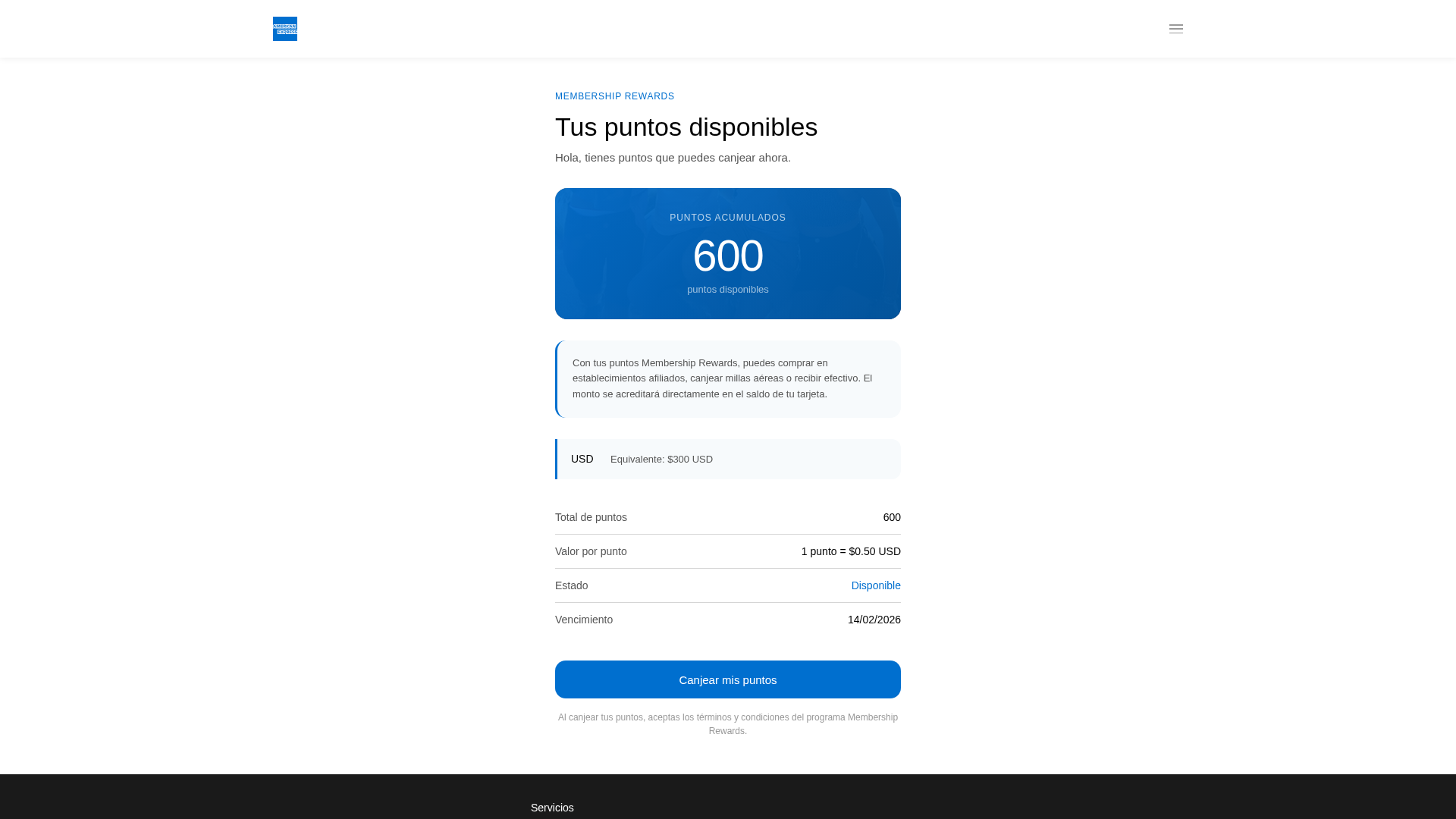 Screenshot of amex-puntos.com