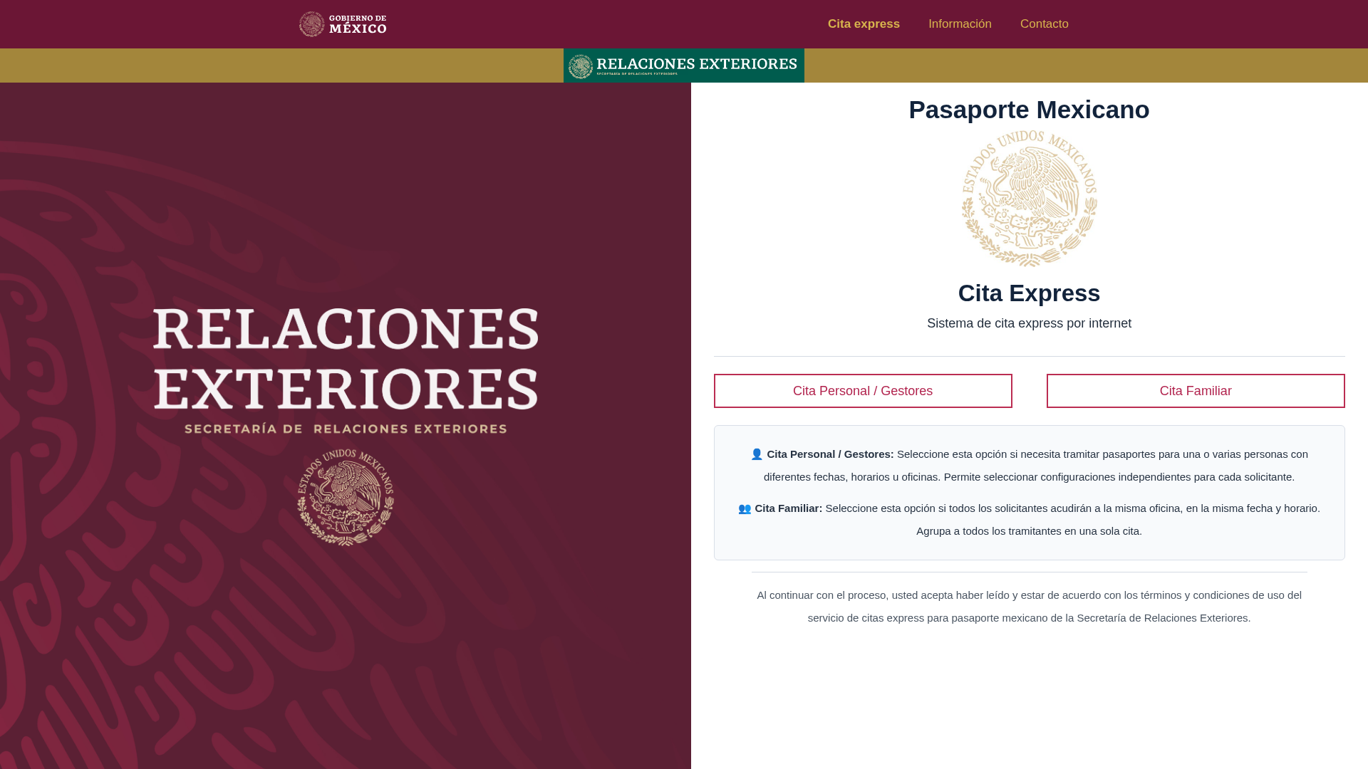 Screenshot of mexicitaexpress.com