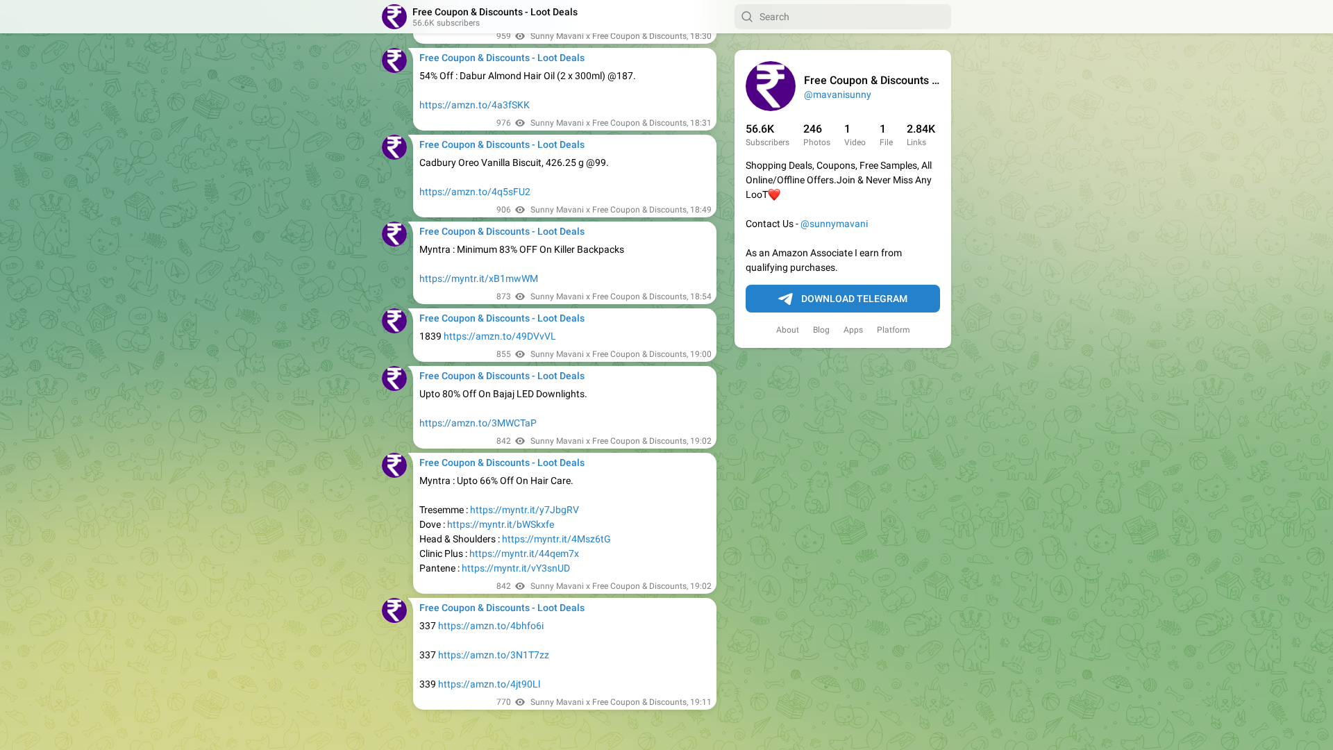 Screenshot of telegram.dog