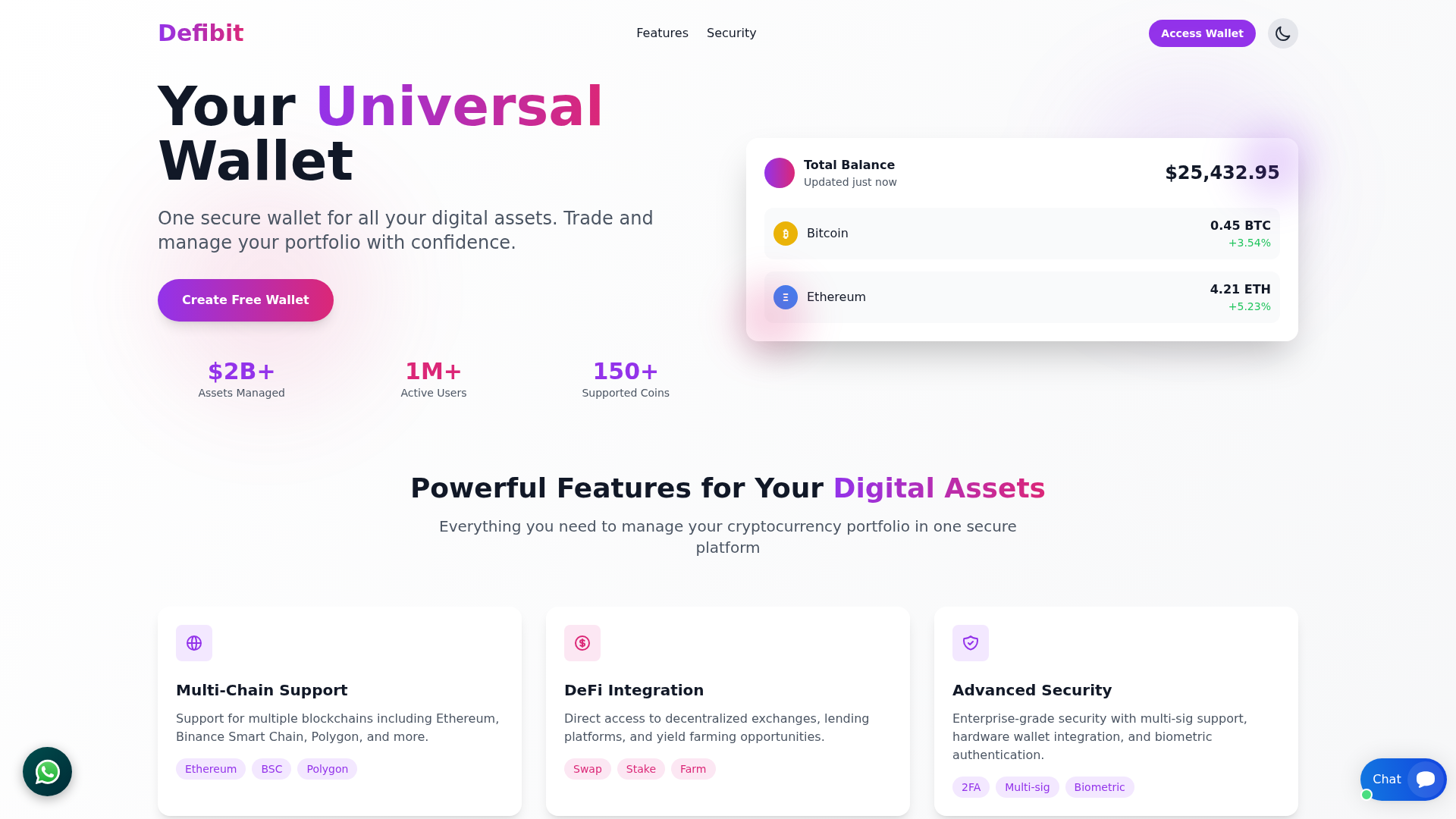 Screenshot of defibit.online