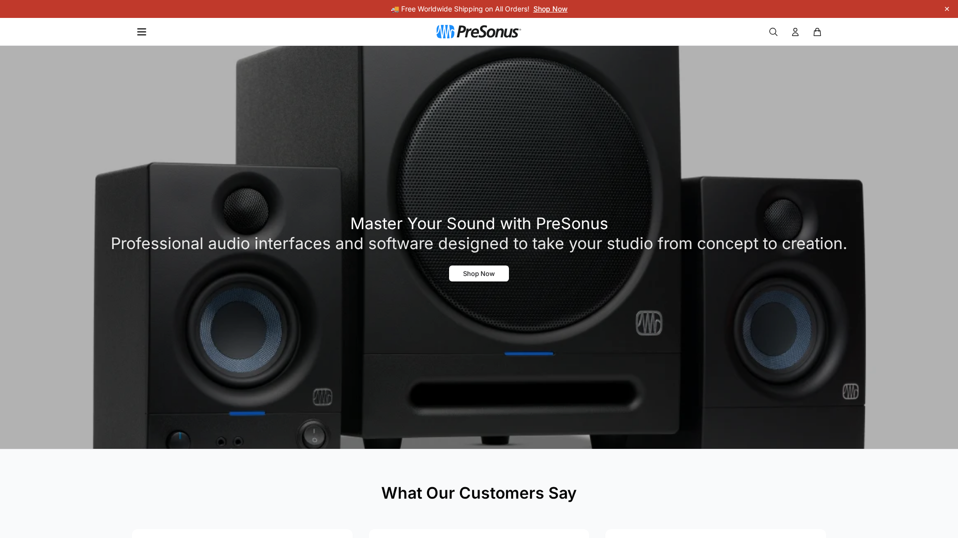 Screenshot of presonusmusic.shop