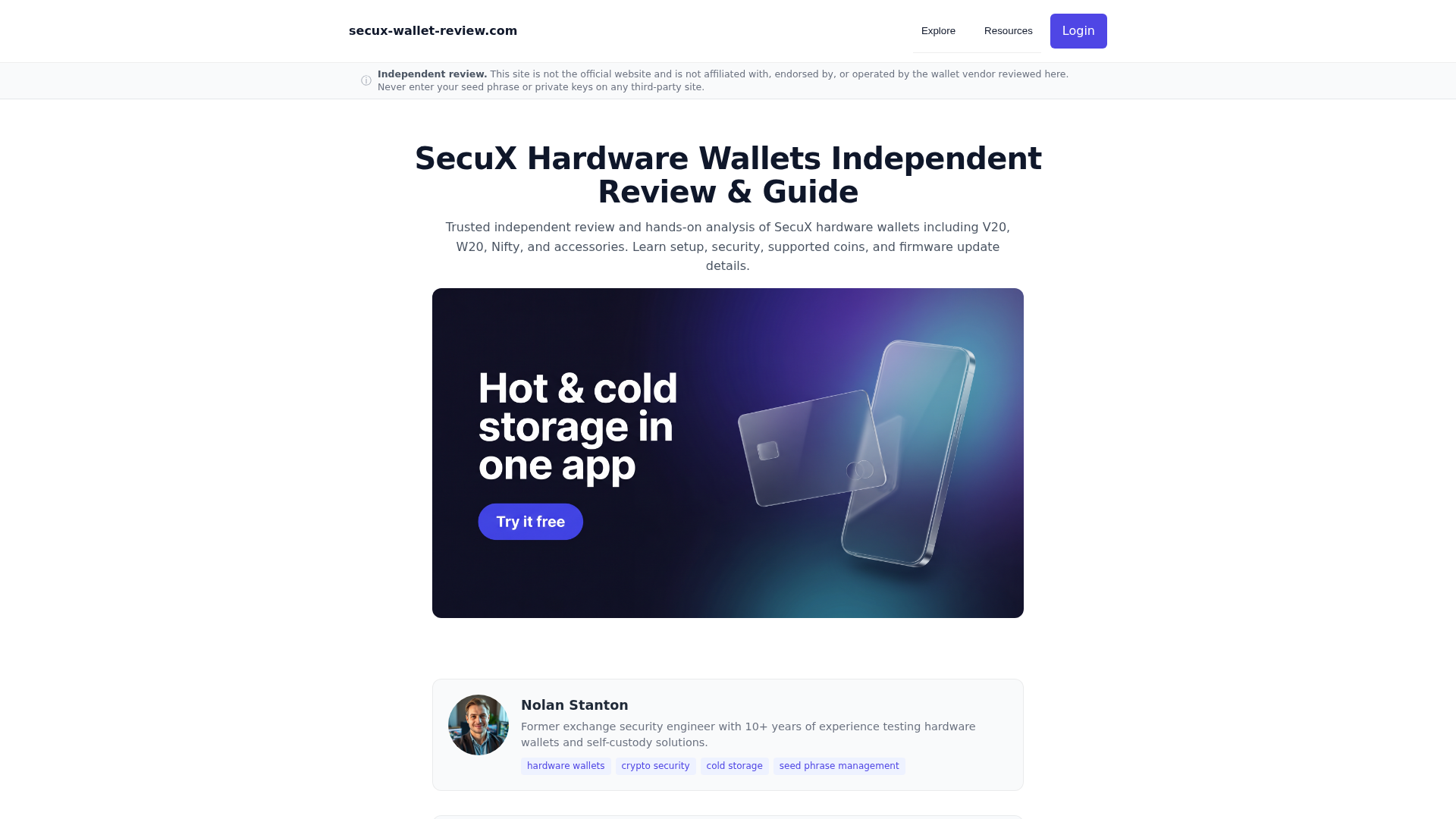 Screenshot of secux-wallet-review.com