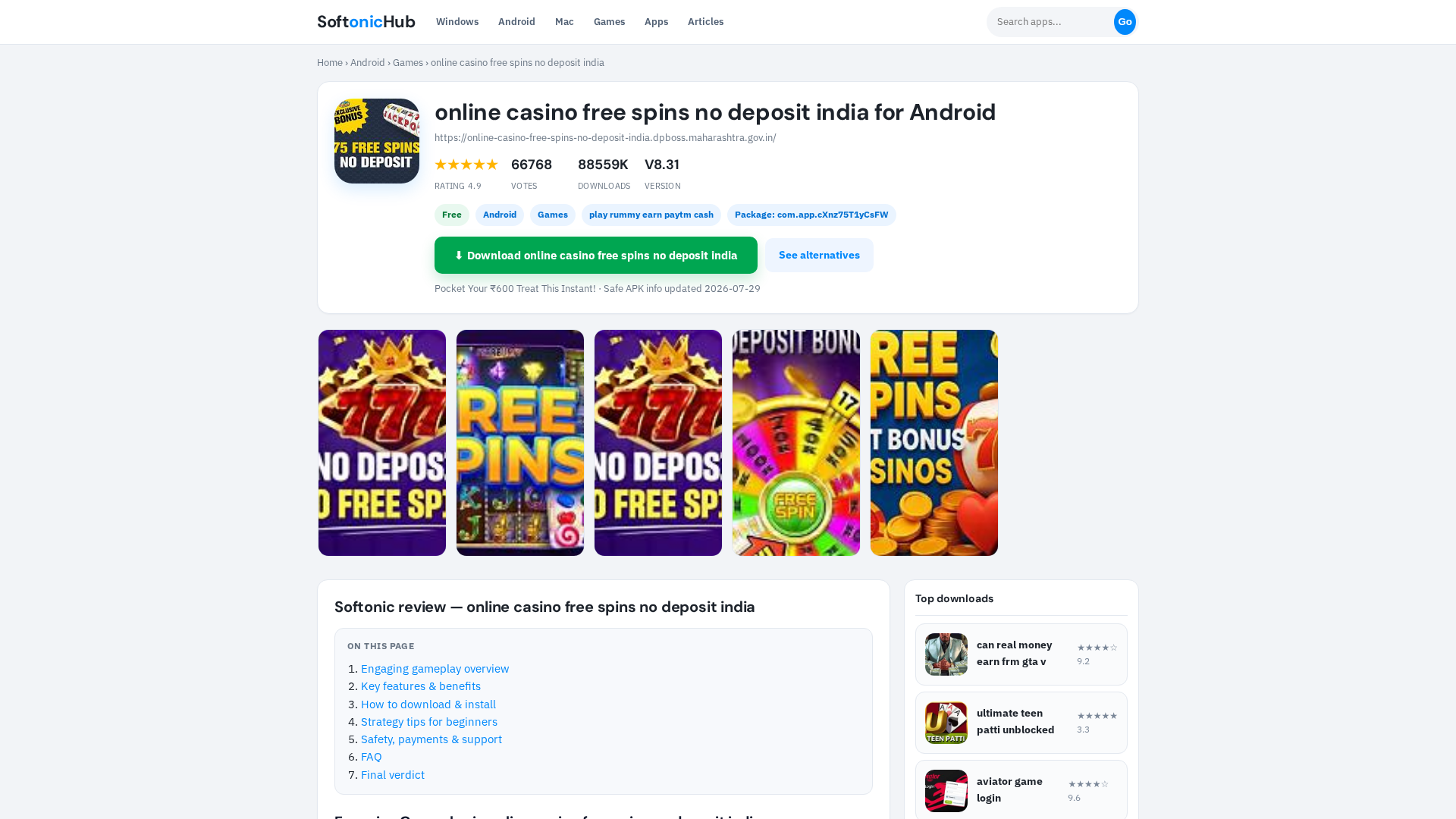 Screenshot of online-casino-free-spins-no-deposit-india.dpboss.maharashtra.gov.in