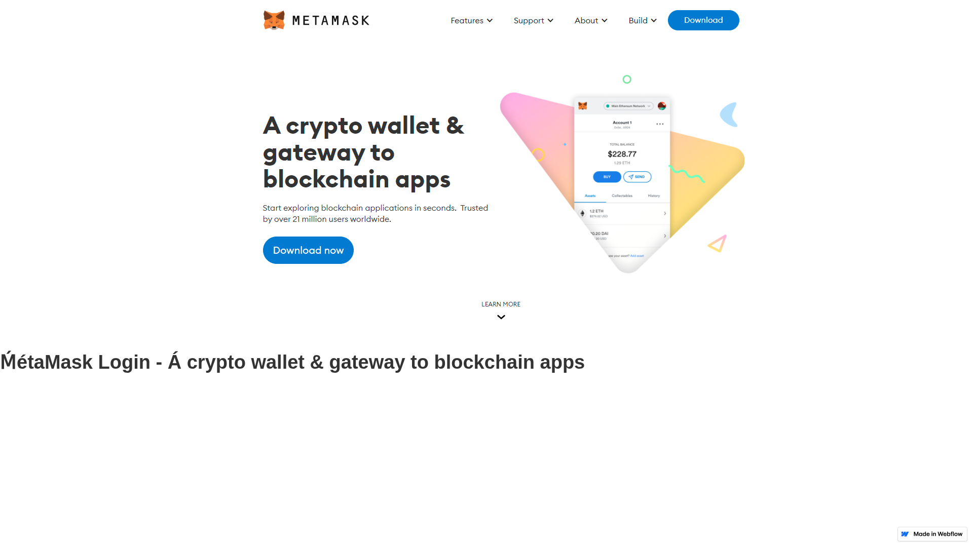 Screenshot of xn--metamasklogin-lobs.webflow.io