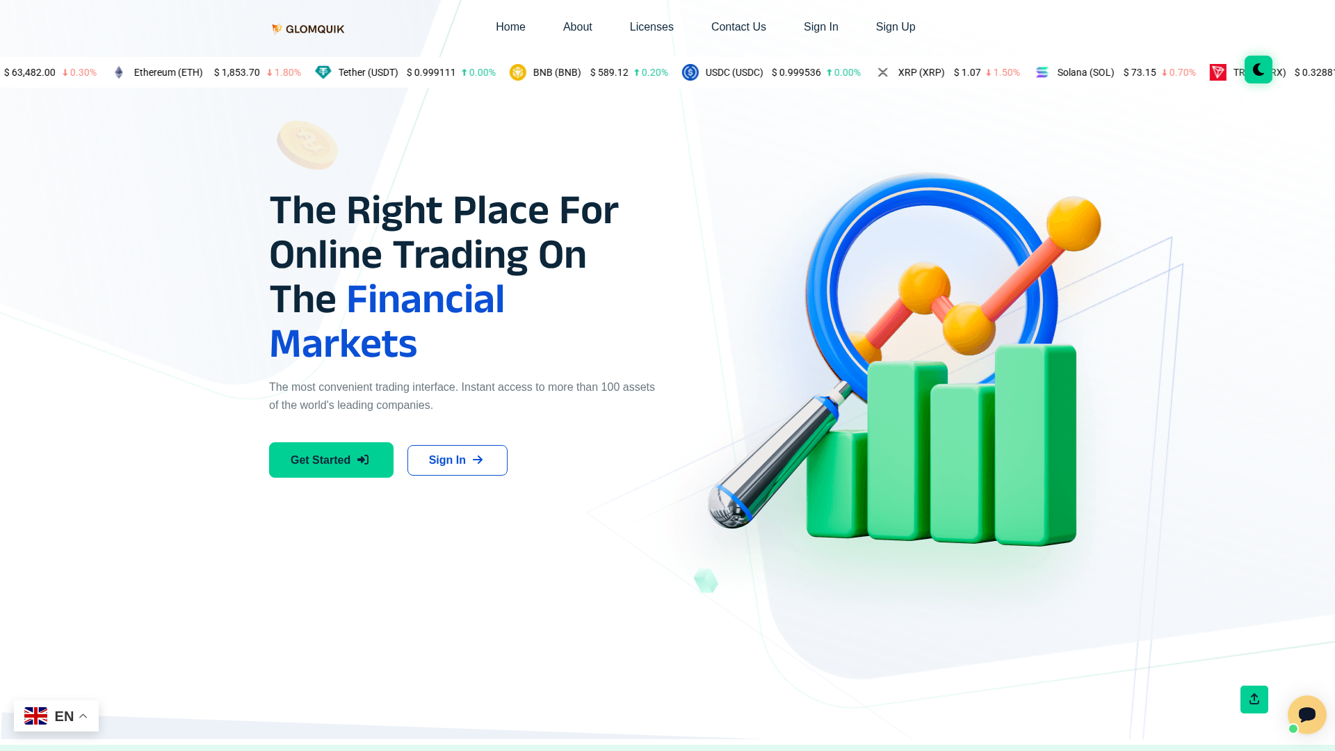 Screenshot of glomquik.com