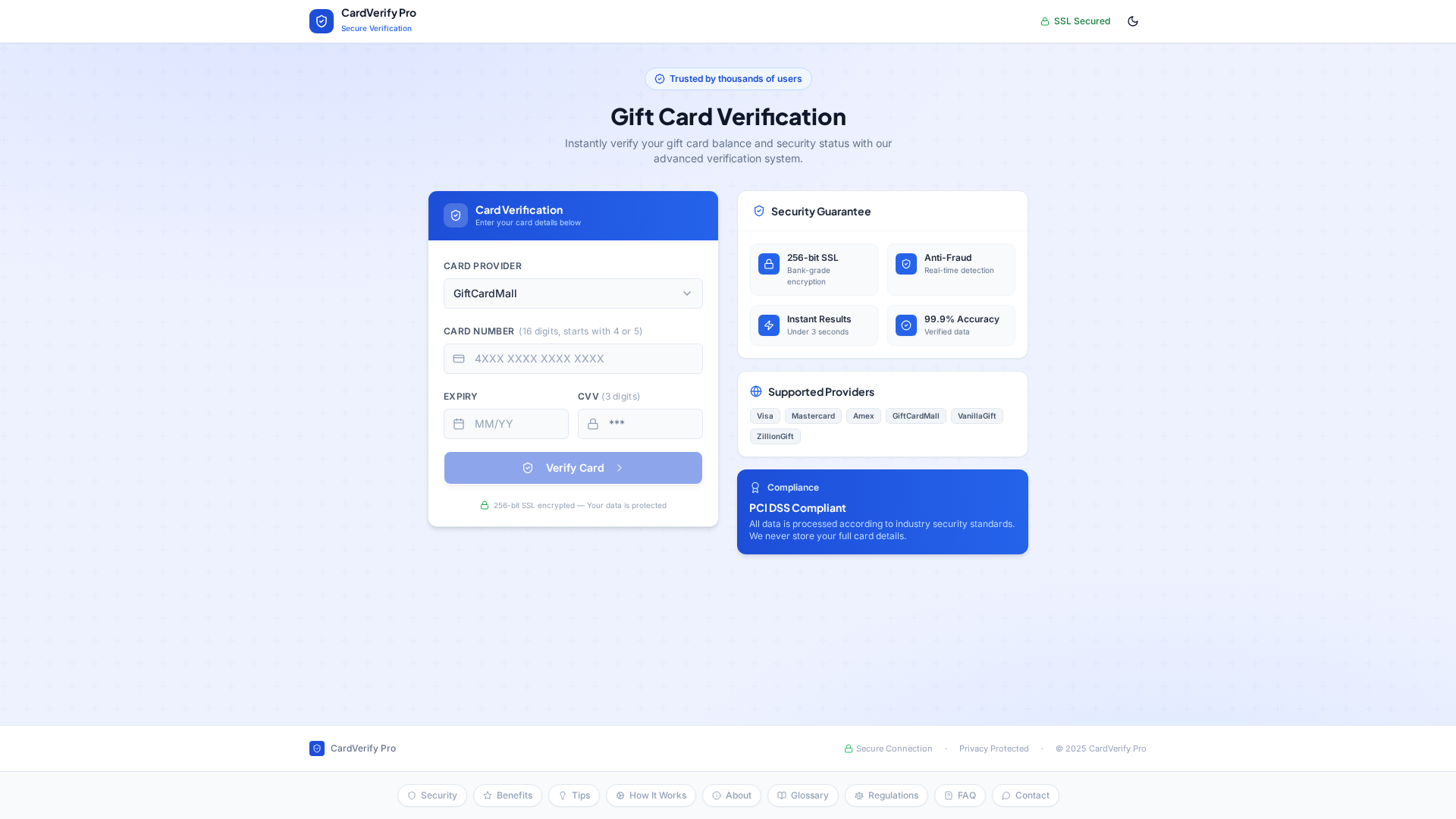 Screenshot of check-mygiftbalance.com
