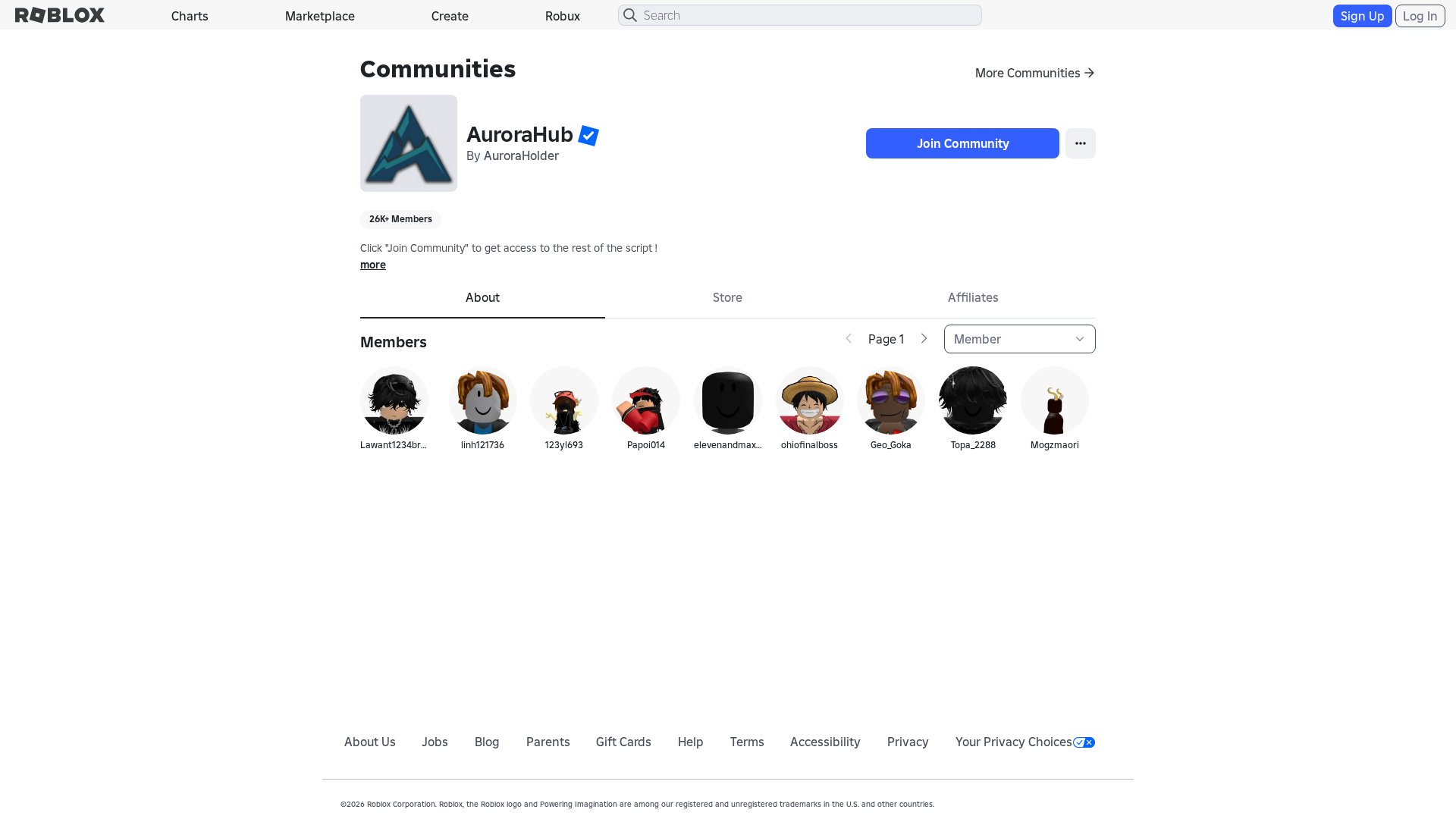 Screenshot of www.roblox.com.mu