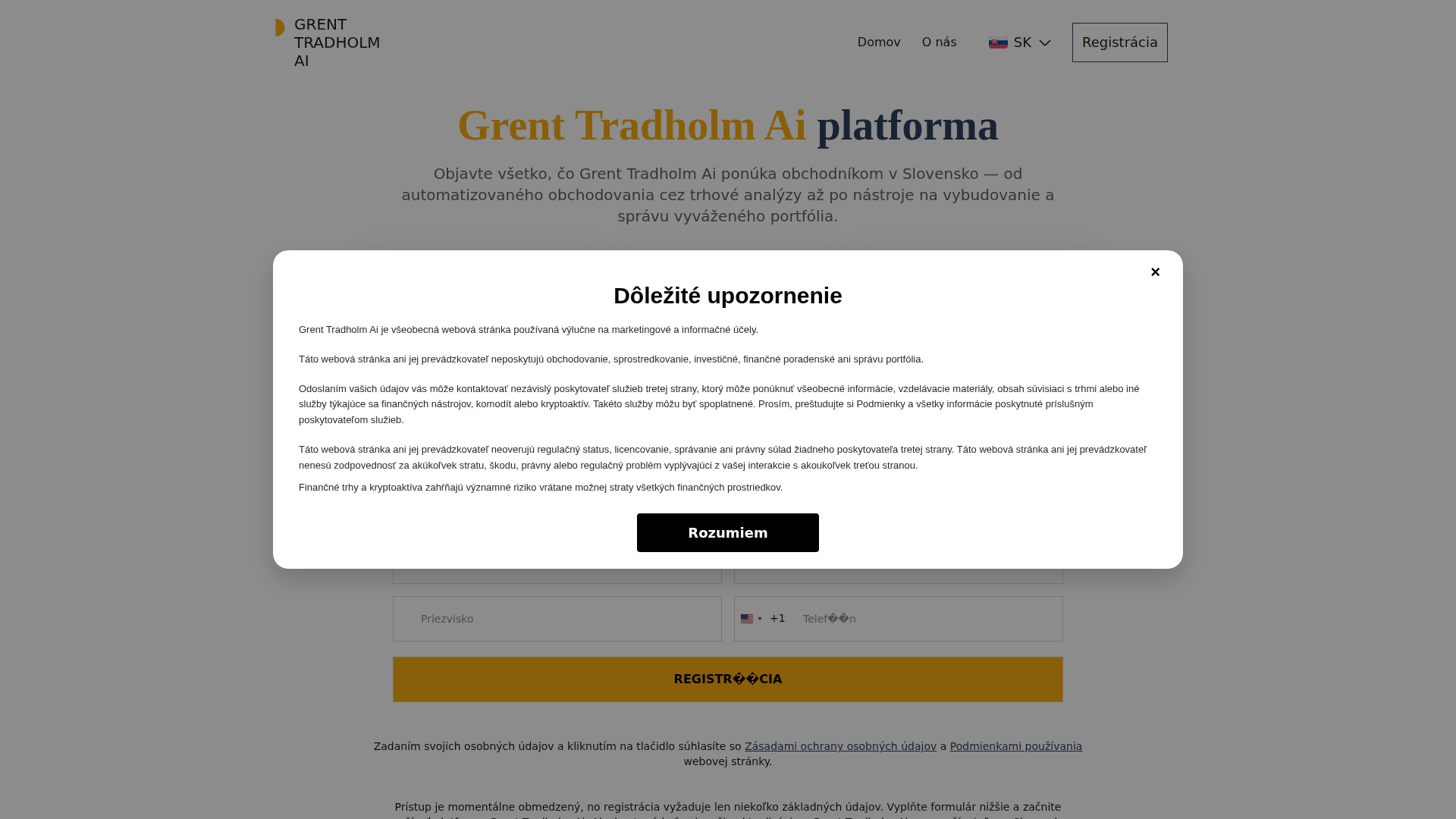 Screenshot of grent-tradholm-ai.live